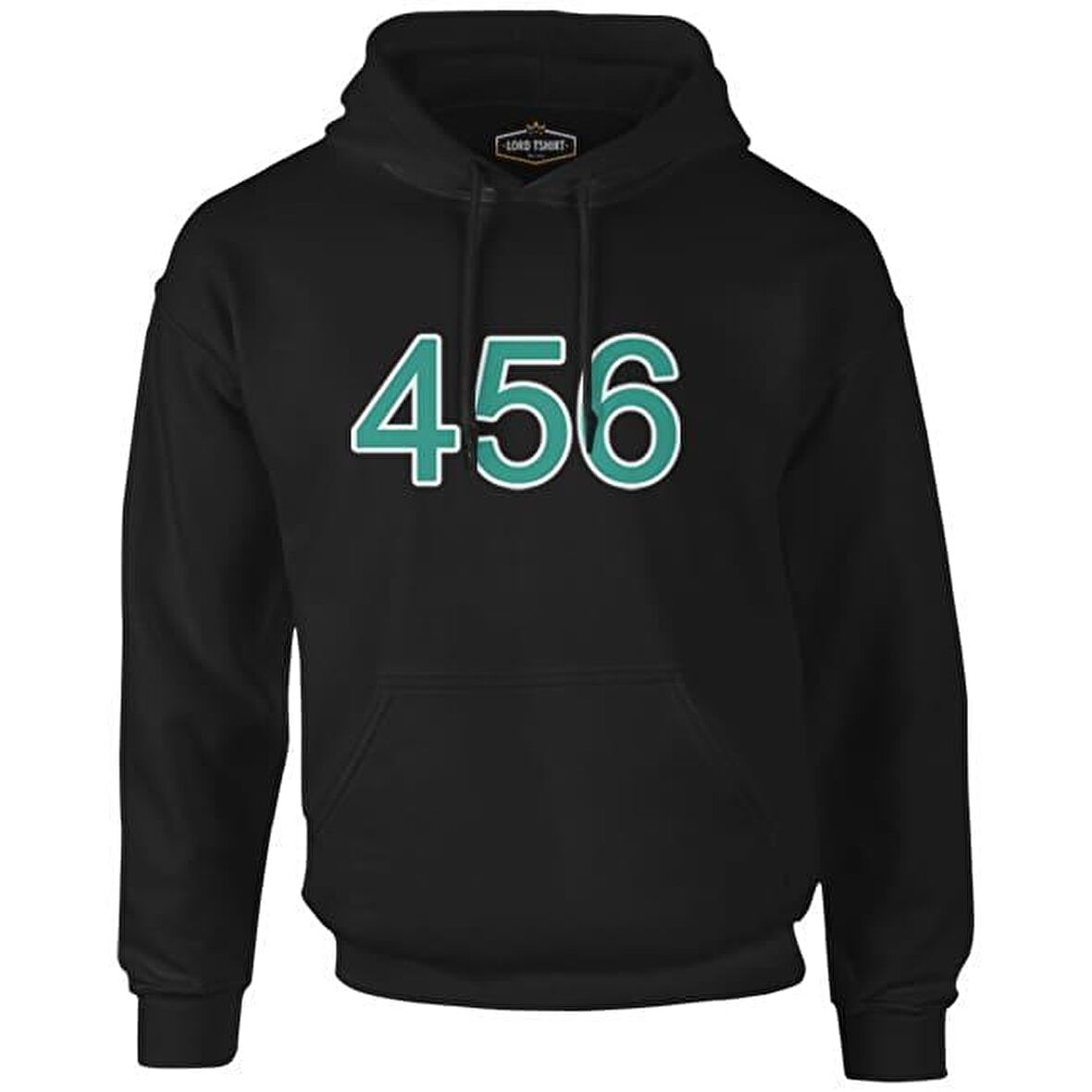 Squid Game-Number 456 Siyah Erkek Fermuarsız Kapşonlu