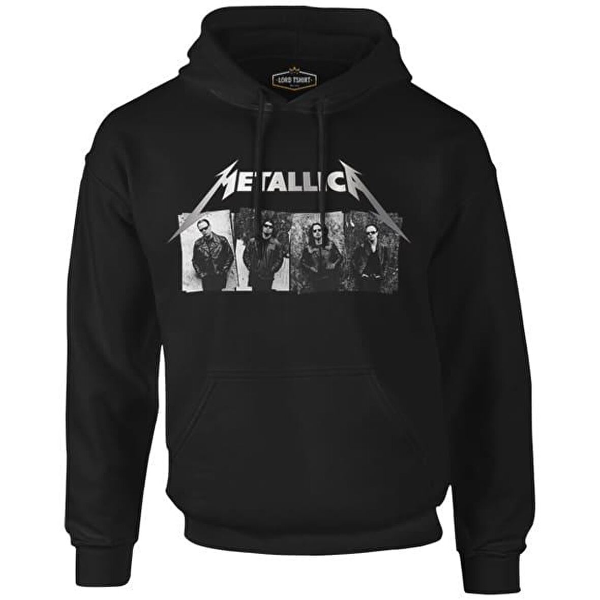 Metallica - Grup Elemanları Wall Siyah Erkek Fermuarsız Kapşonlu