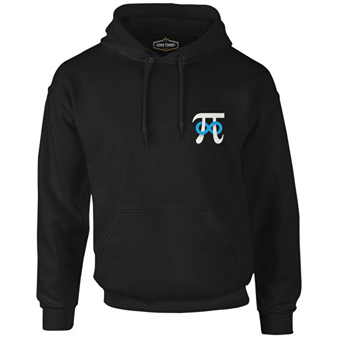 Matematik - Pi Sonsuz İşareti Logo Siyah Erkek Fermuarsız Kapşonlu