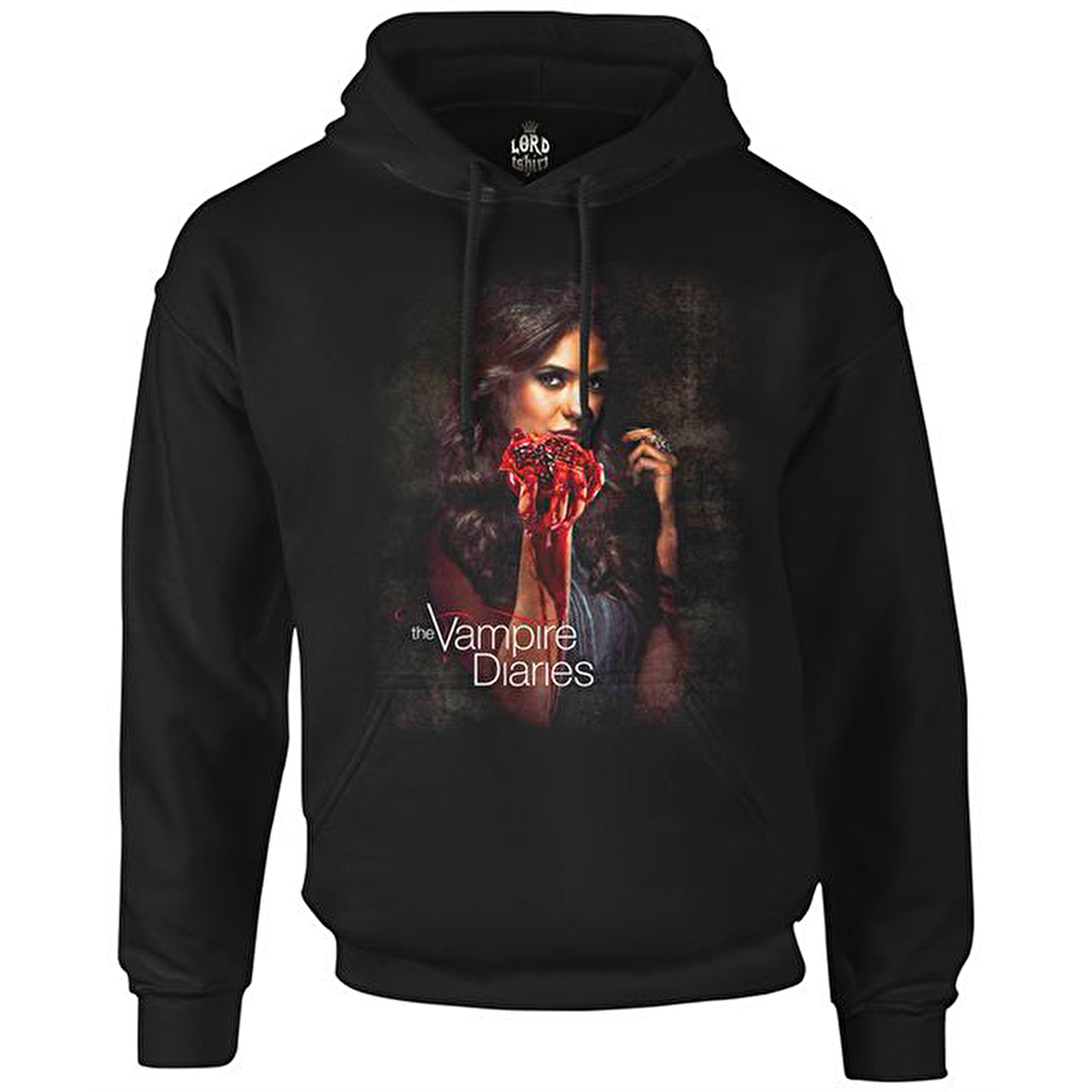 Vampire Diaries Siyah Erkek Fermuarsız Kapşonlu