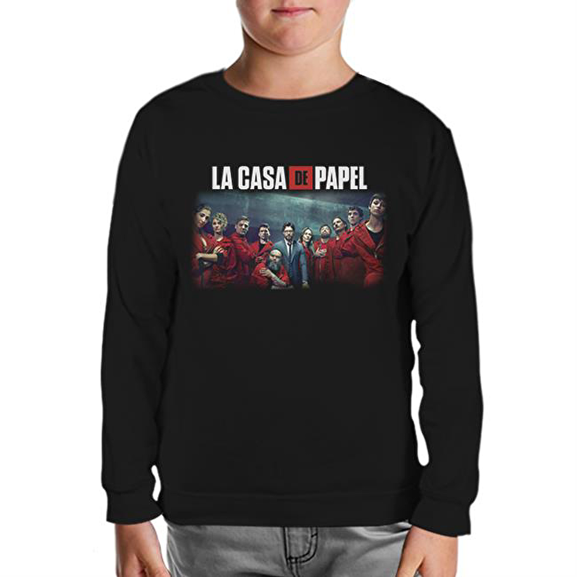 La Casa De Papel - All Siyah Çocuk Sweatshirt