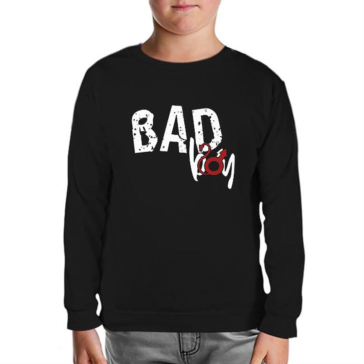 Bad Boy - Sin Siyah Çocuk Sweatshirt
