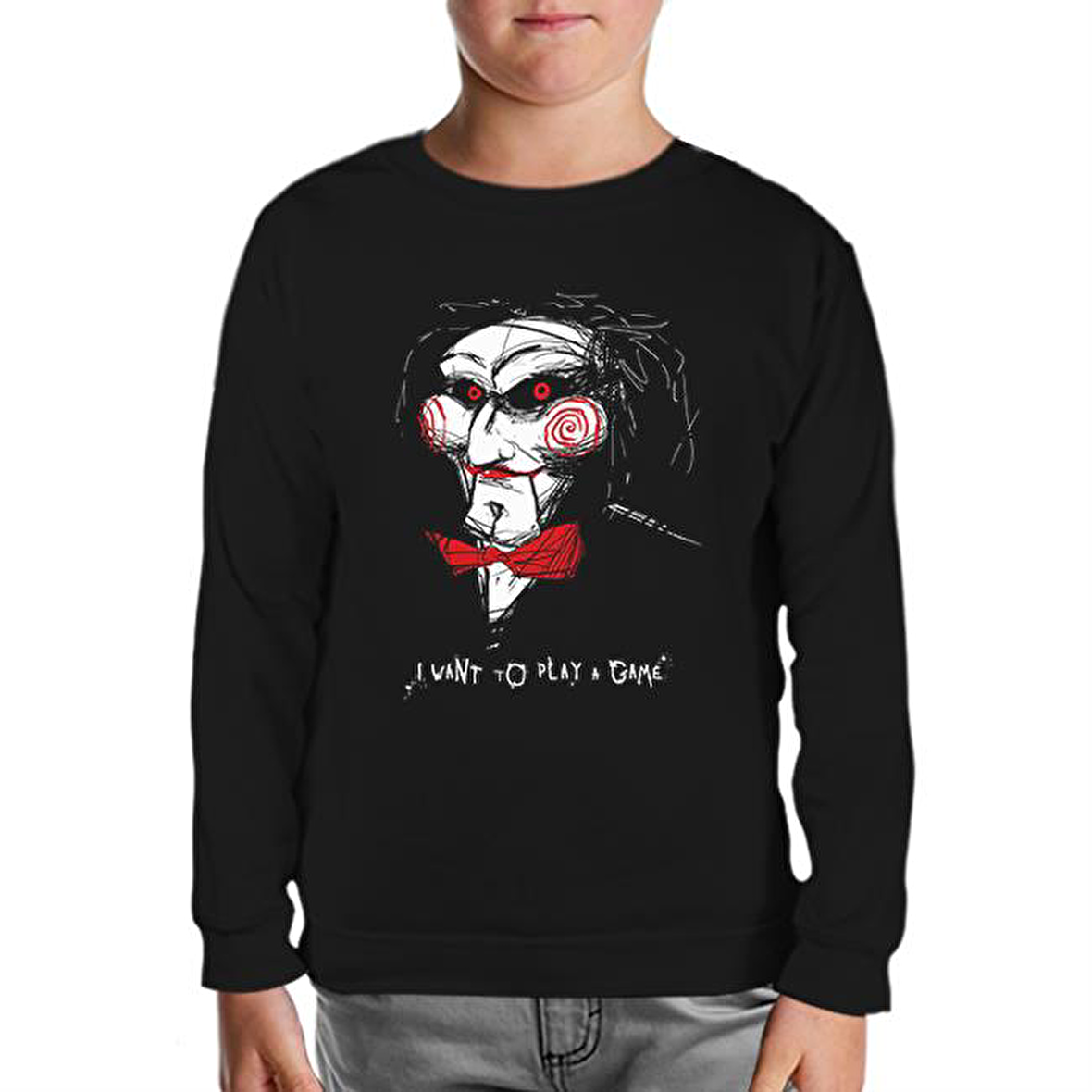 Saw - Testere Oyun Siyah Çocuk Sweatshirt