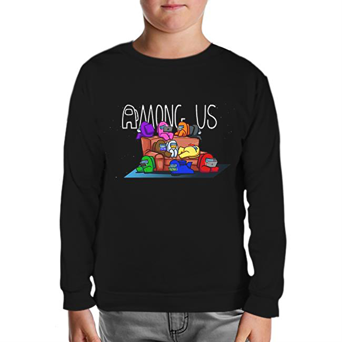 Among Us I Siyah Çocuk Sweatshirt