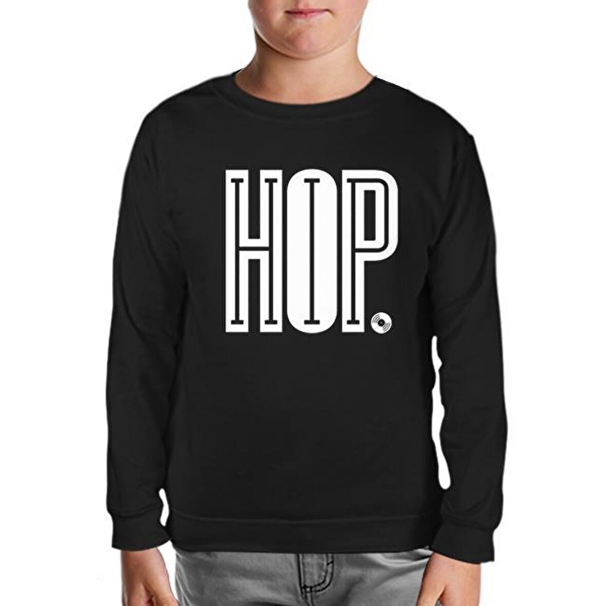 Hip Hop O Siyah Çocuk Sweatshirt