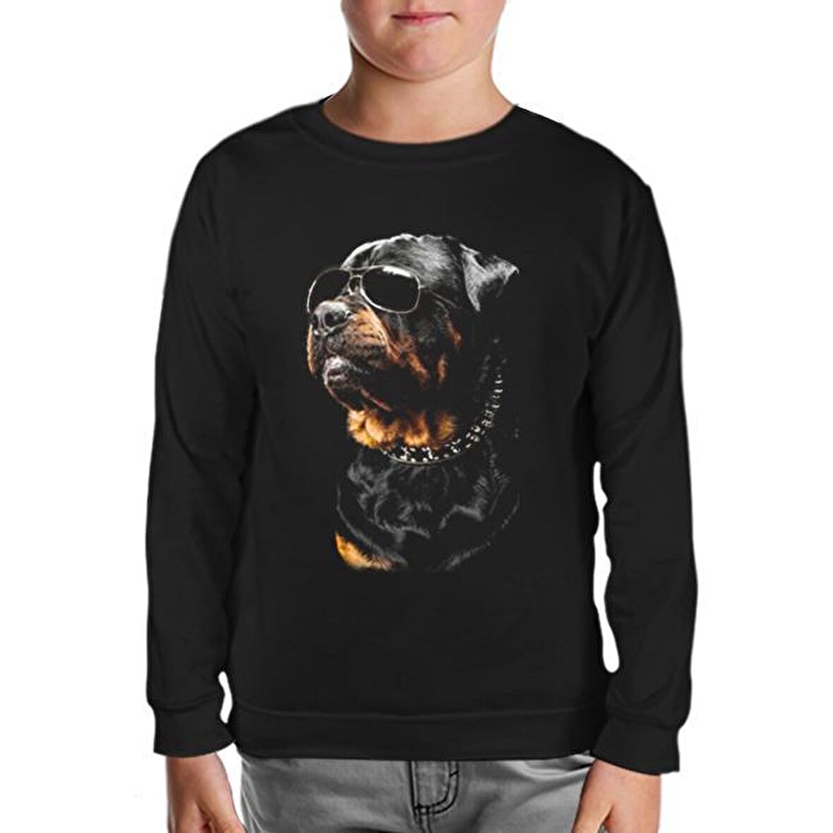 Rottweiler - Cool Siyah Çocuk Sweatshirt