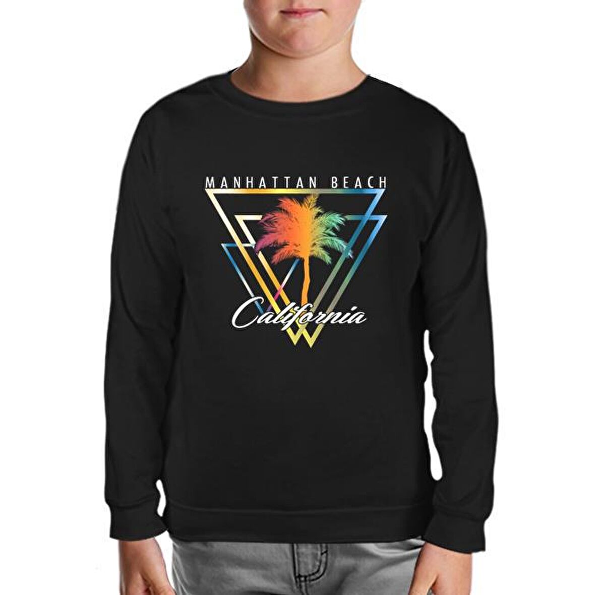 California Beach Siyah Çocuk Sweatshirt