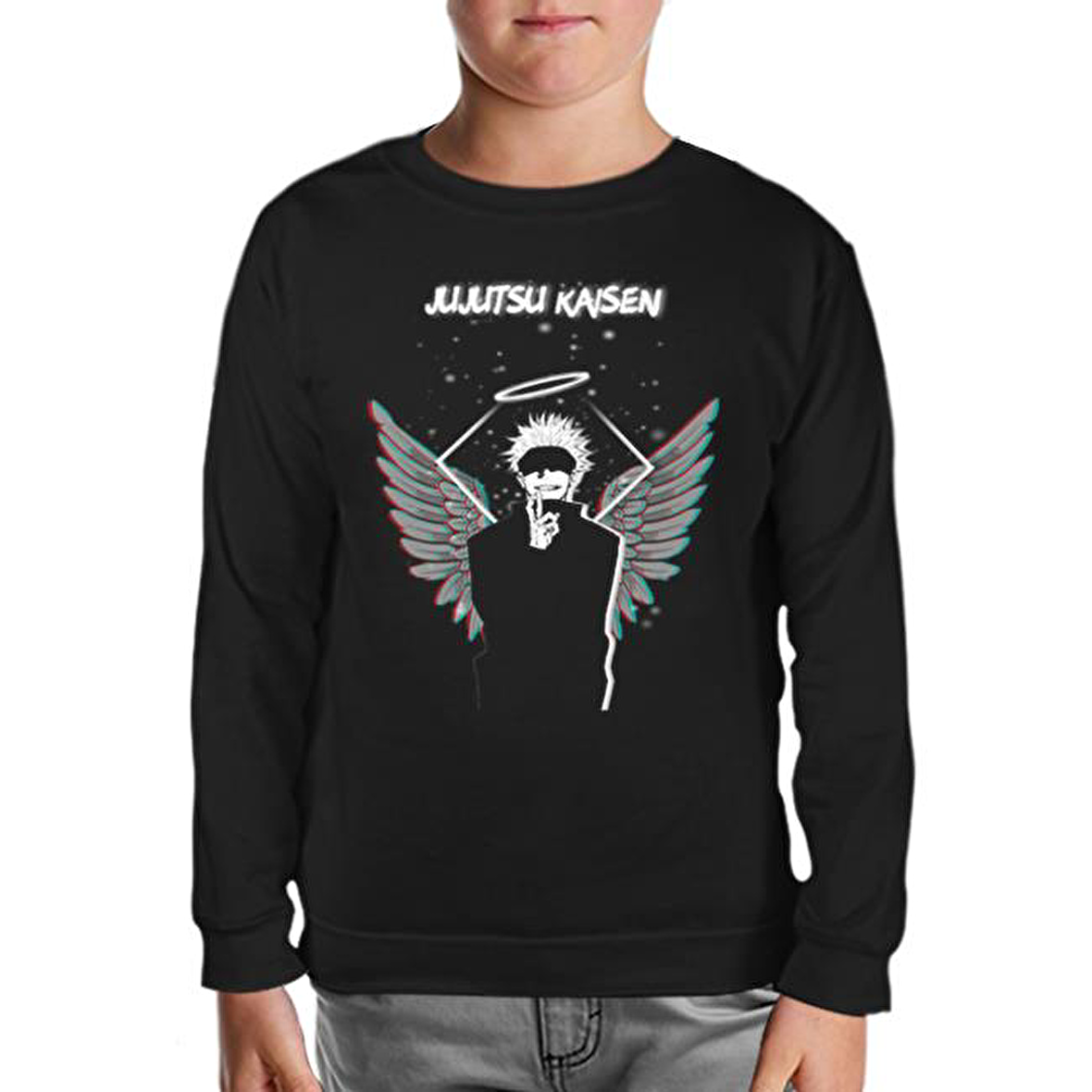 Jujutsu Kaisen - Kanat Siyah Çocuk Sweatshirt