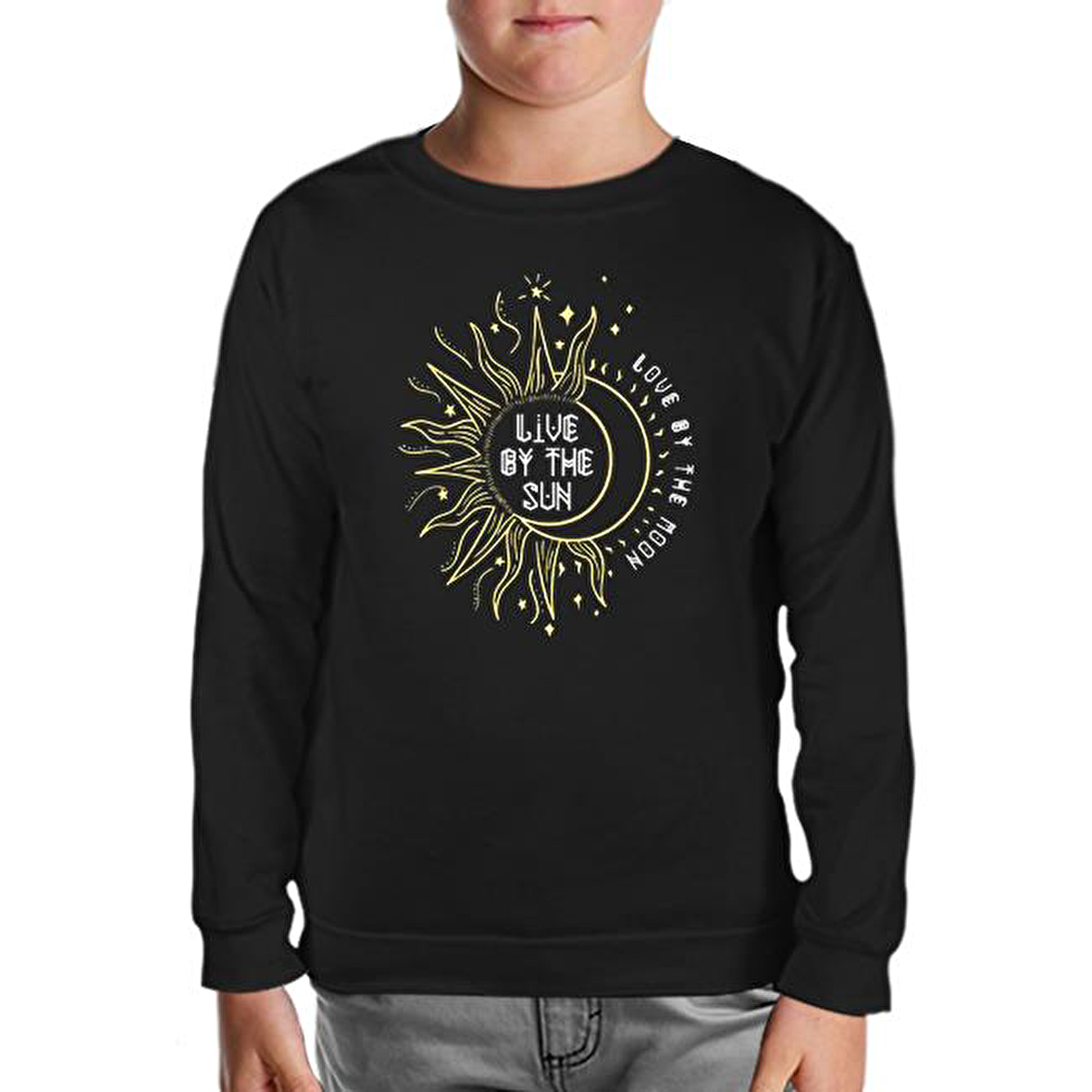 Ay Güneş - Live by the Sun  Siyah Çocuk Sweatshirt
