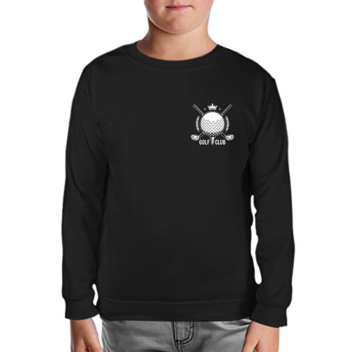 Golf Kulübü - Golf Club Siyah Çocuk Sweatshirt