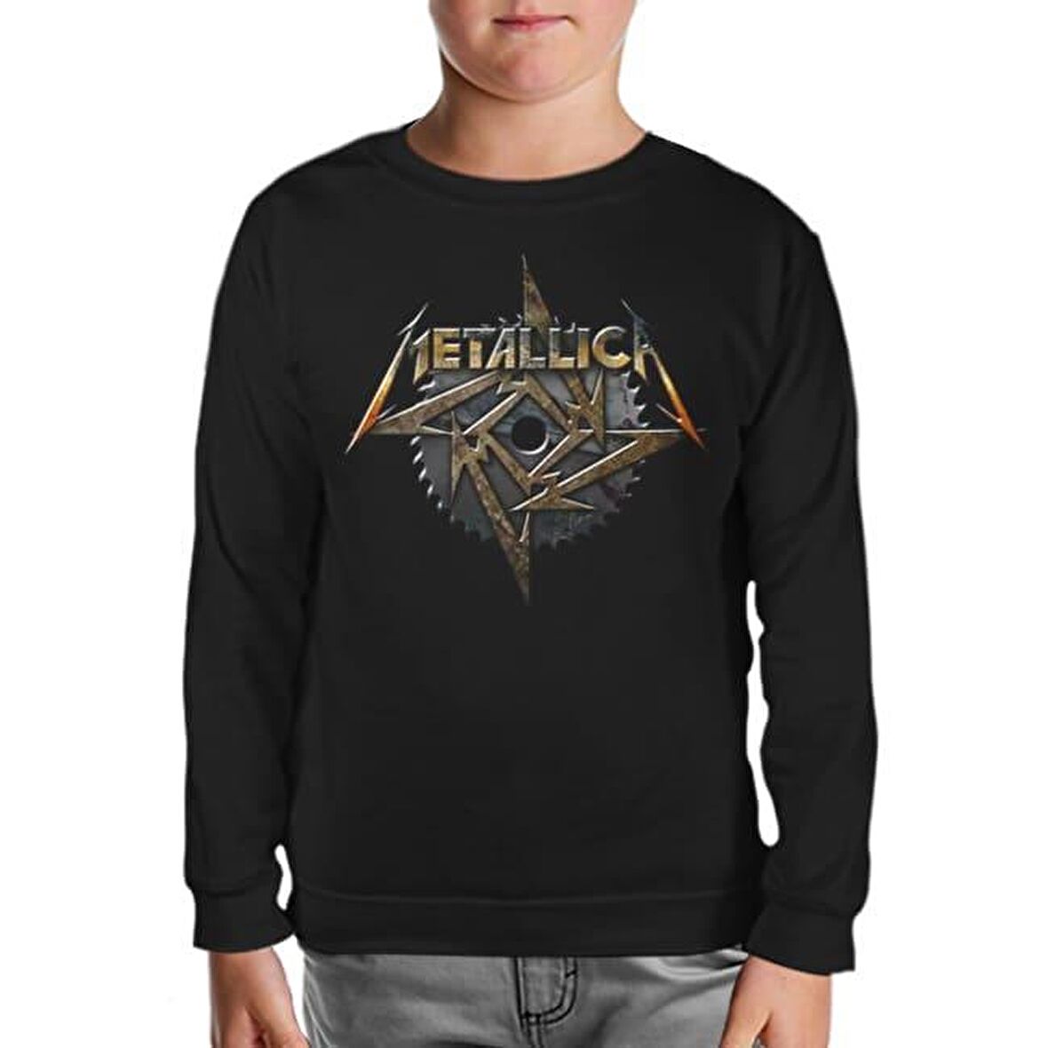 Metallica - Saw Blade Siyah Çocuk Sweatshirt