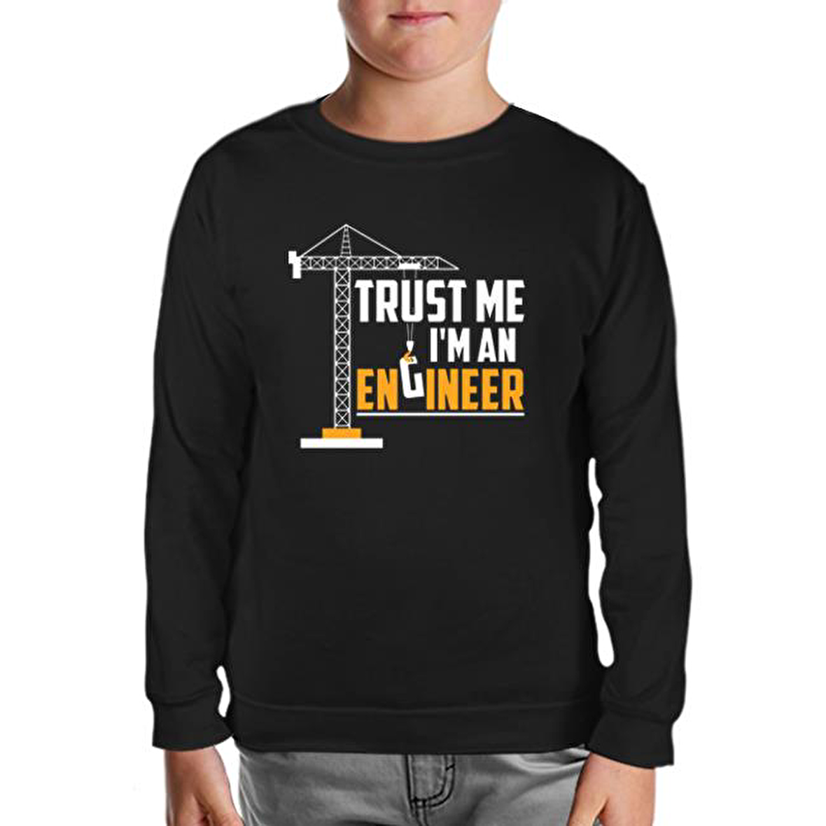 Trust me I'm an Engineer - Vehicle Siyah Çocuk Sweatshirt