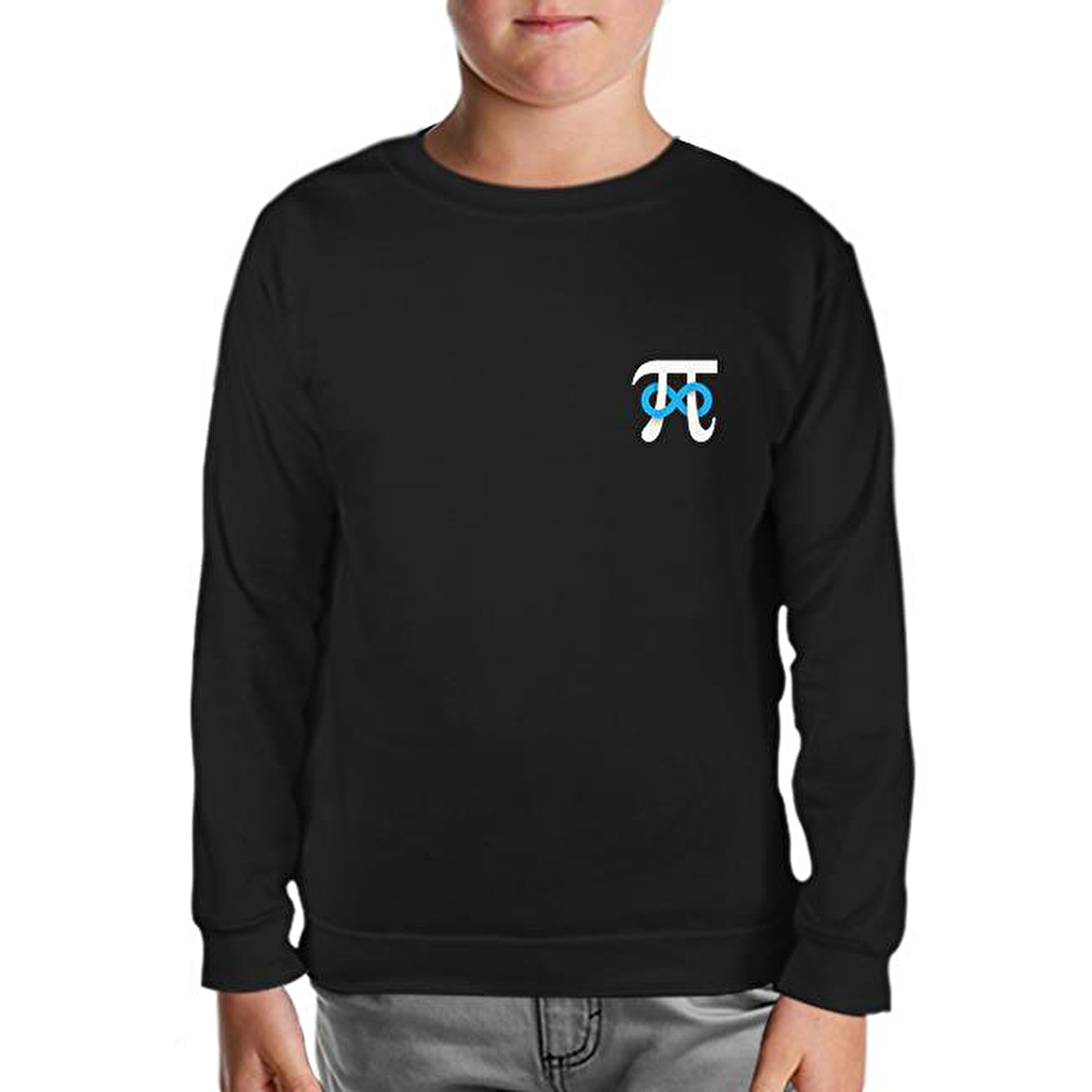 Matematik - Pi Sonsuz İşareti Logo Siyah Çocuk Sweatshirt