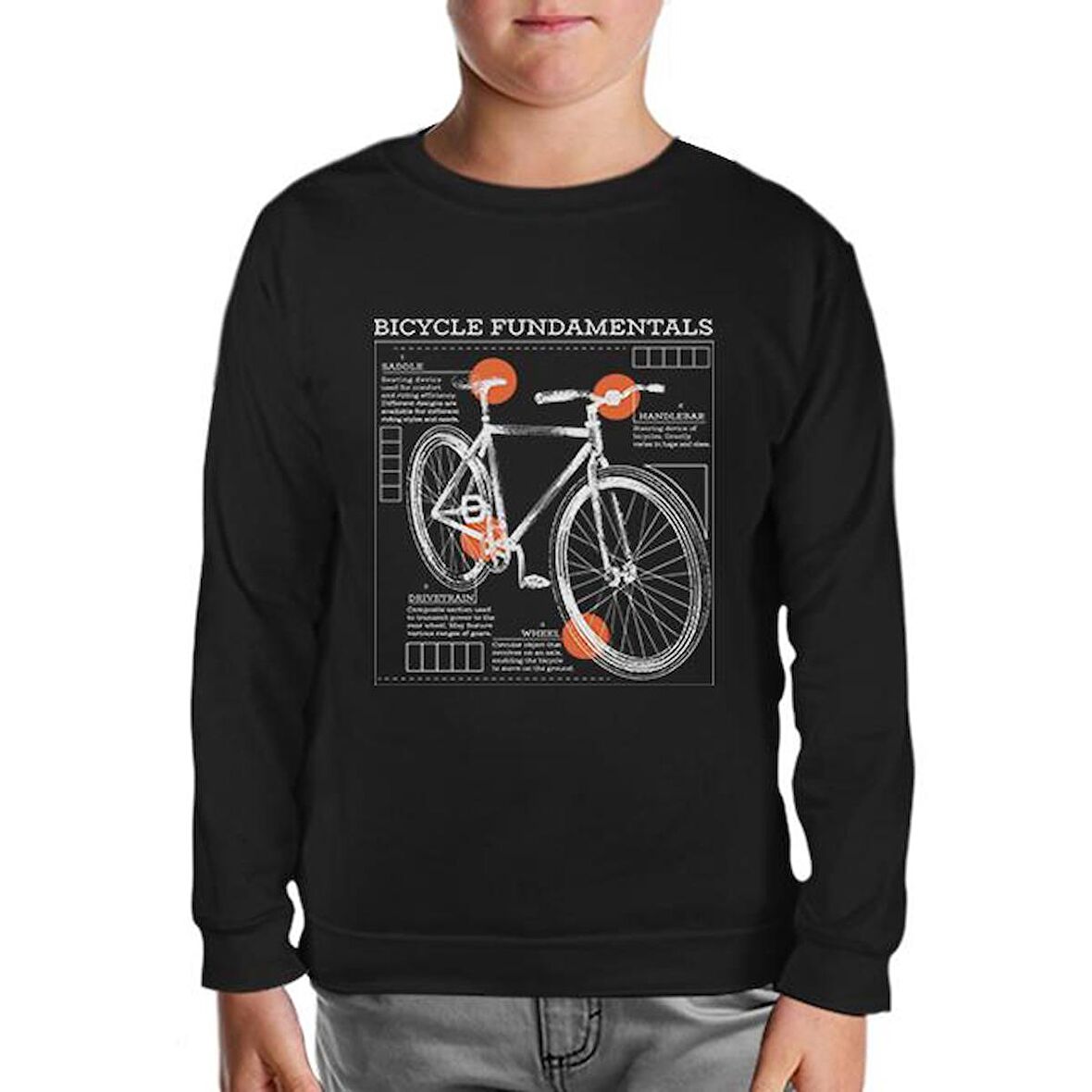 Bicycle Fundamentals Siyah Çocuk Sweatshirt