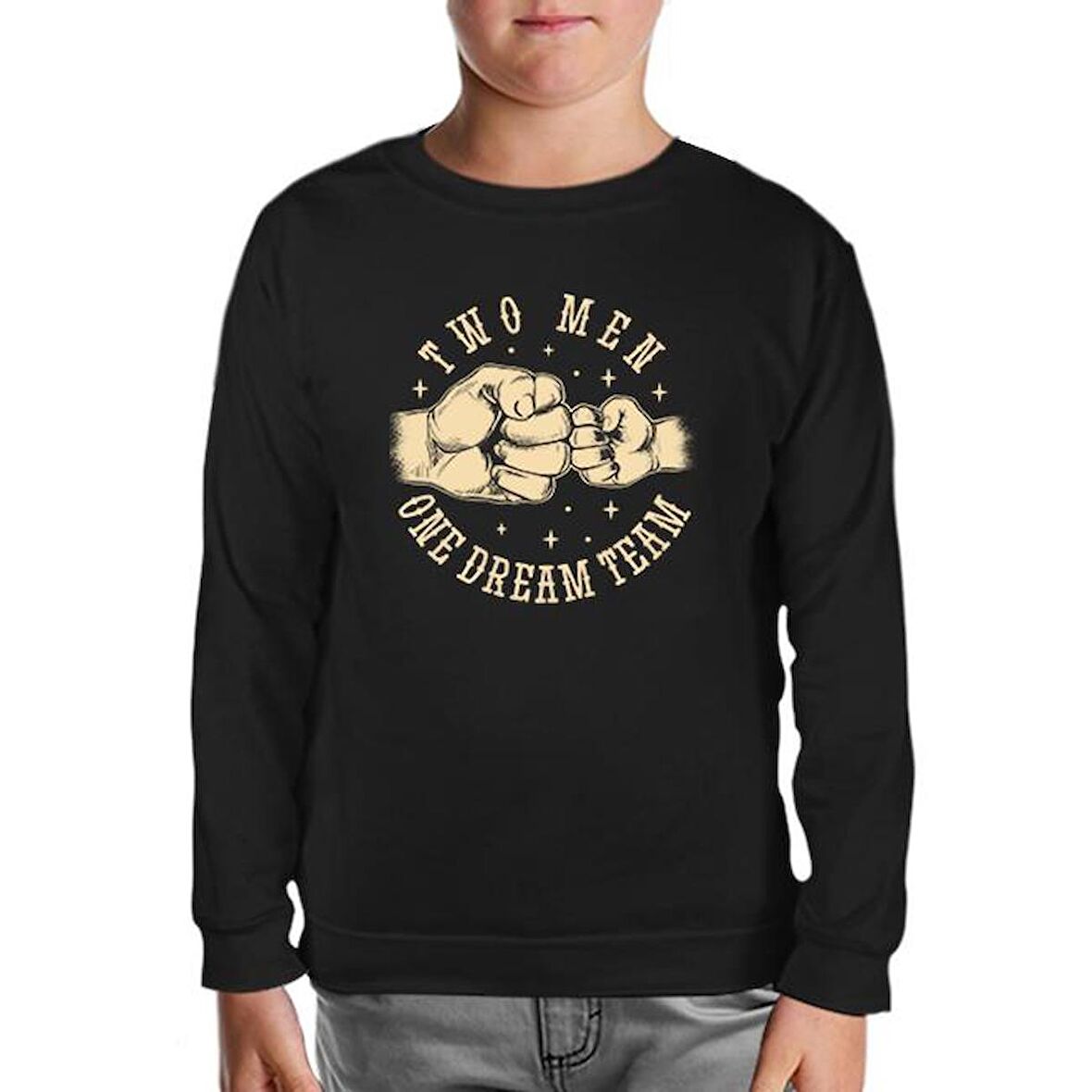 Two Man One Team Siyah Çocuk Sweatshirt