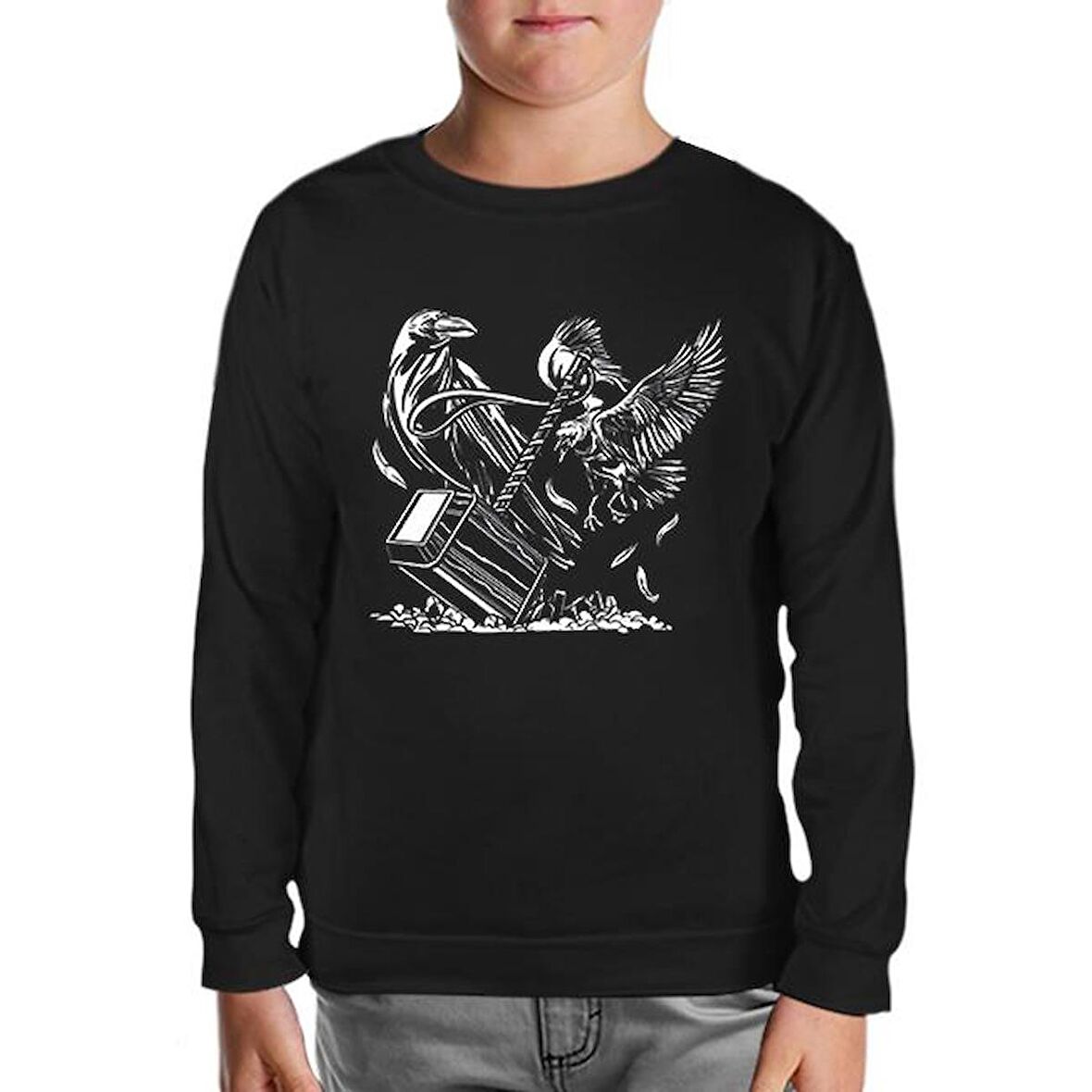 Hammer and the Crows Siyah Çocuk Sweatshirt