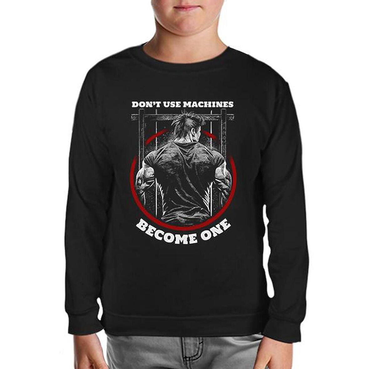 Bodybuilding Become One Siyah Çocuk Sweatshirt