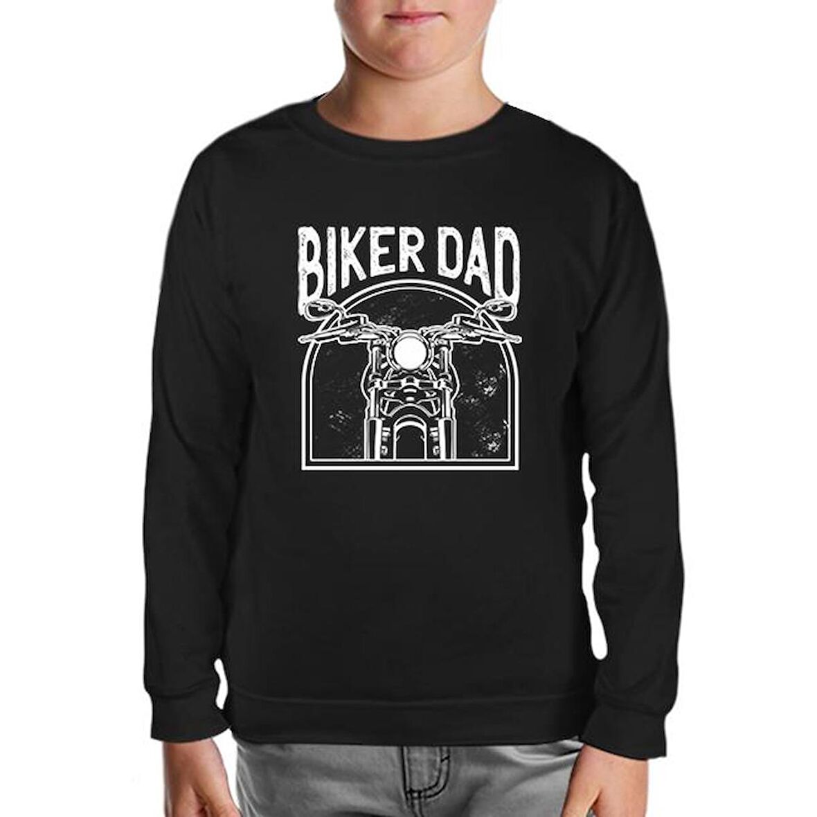 Biker Dad Siyah Çocuk Sweatshirt