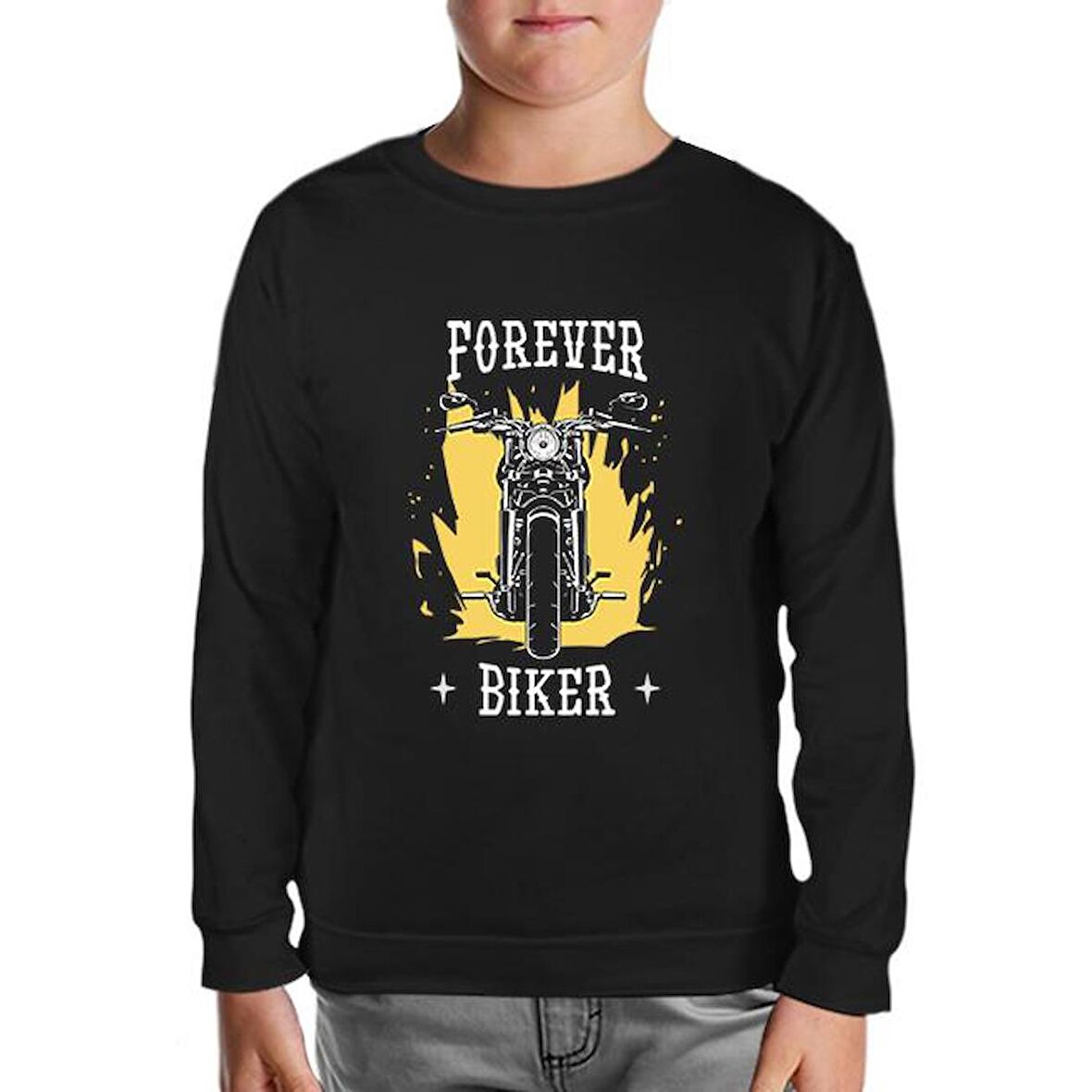Forever Biker Siyah Çocuk Sweatshirt