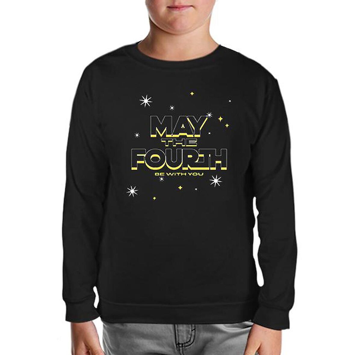 May the Fourth Be with You Siyah Çocuk Sweatshirt