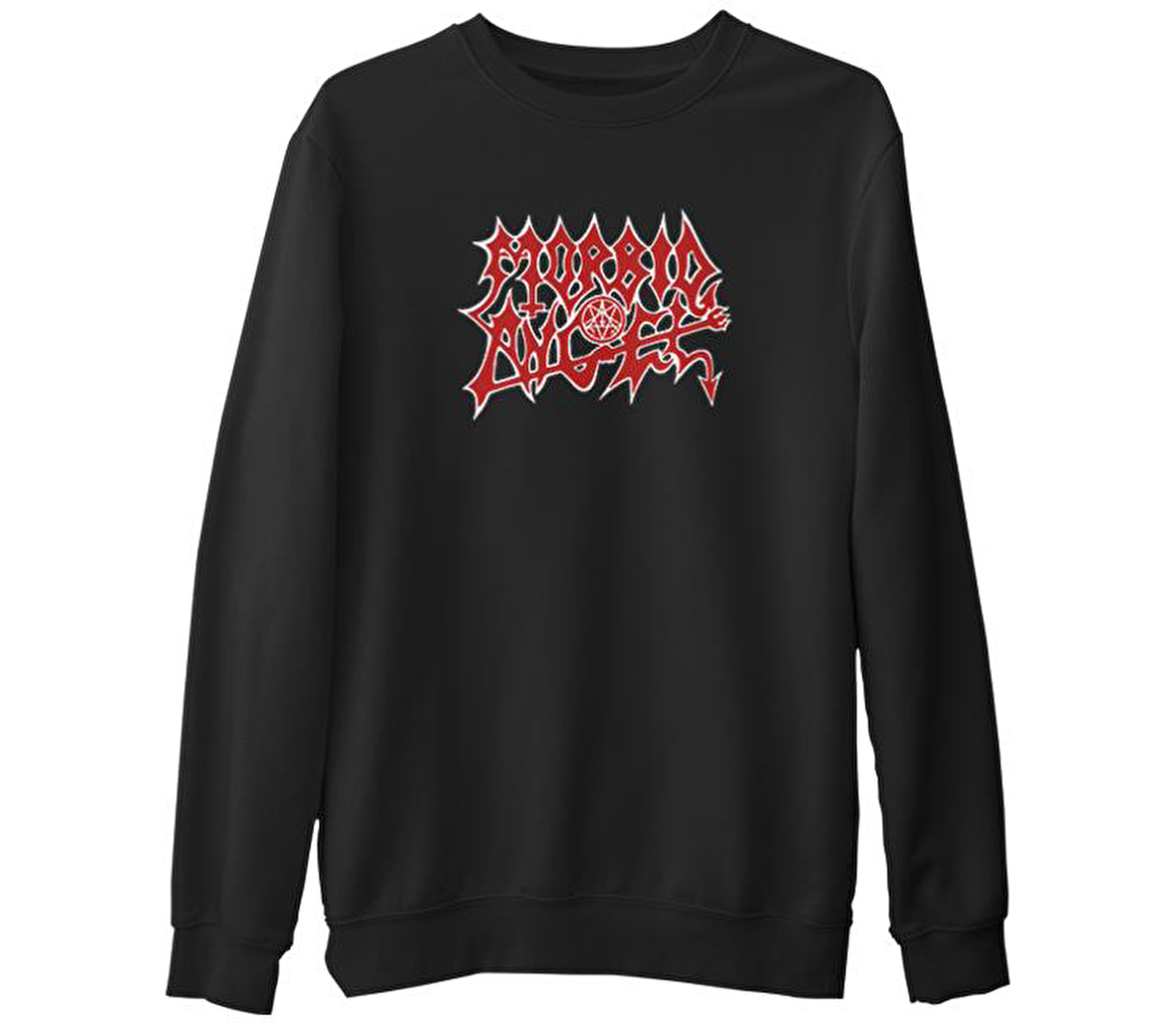 Morbid Angel - Logo 2  Siyah Erkek Kalın Sweatshirt