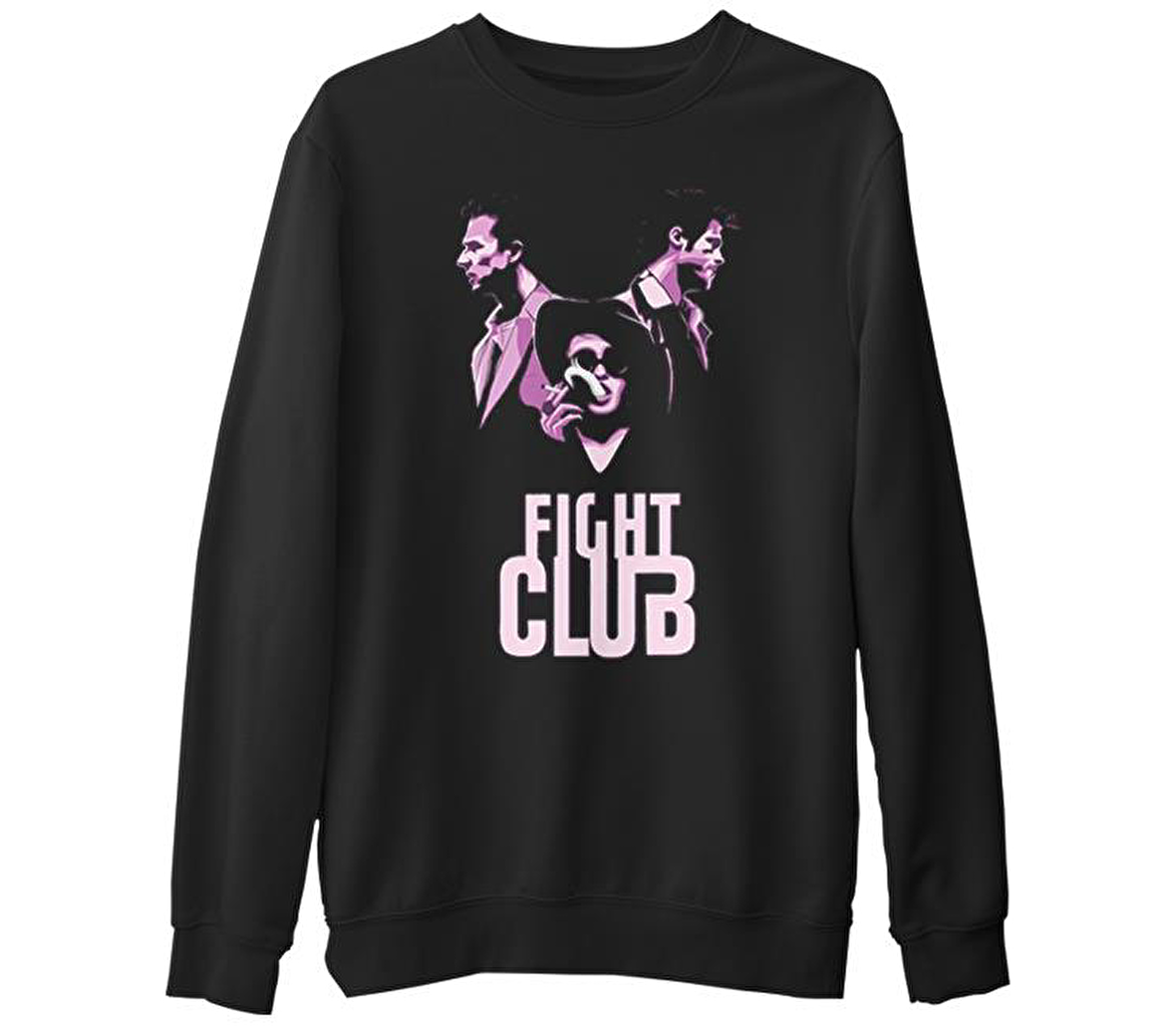 Fight Club - Smoky  Siyah Erkek Kalın Sweatshirt