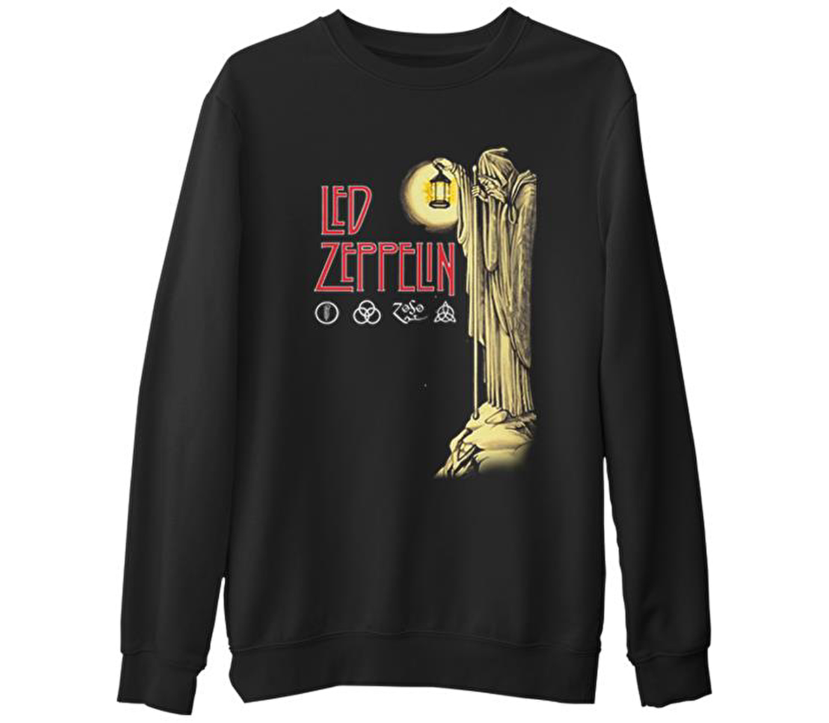 Led Zeppelin - Stairway to Heaven  Siyah Erkek Kalın Sweatshirt