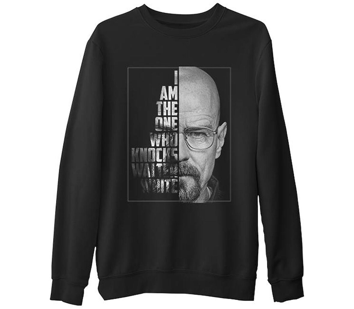 Breaking Bad - Who Knocks Walter White  Siyah Erkek Kalın Sweatshirt