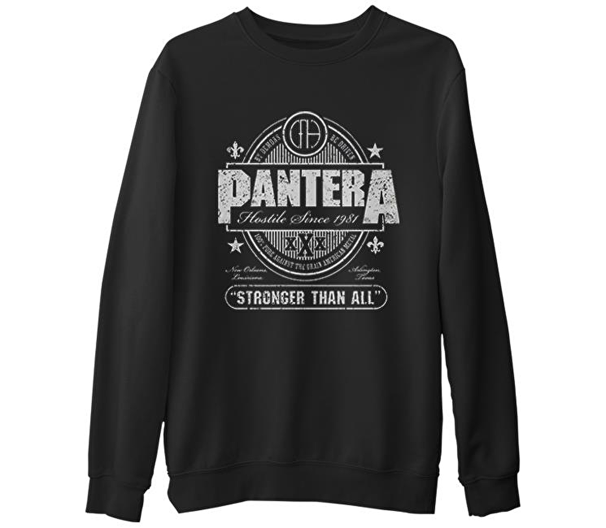 Pantera - Stronger than All Siyah Erkek Kalın Sweatshirt