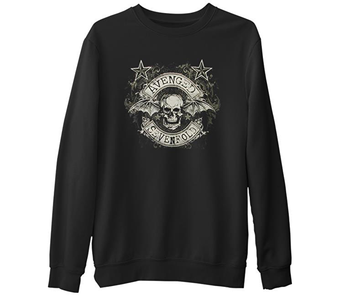 Avenged Sevenfold - A7X  Siyah Erkek Kalın Sweatshirt