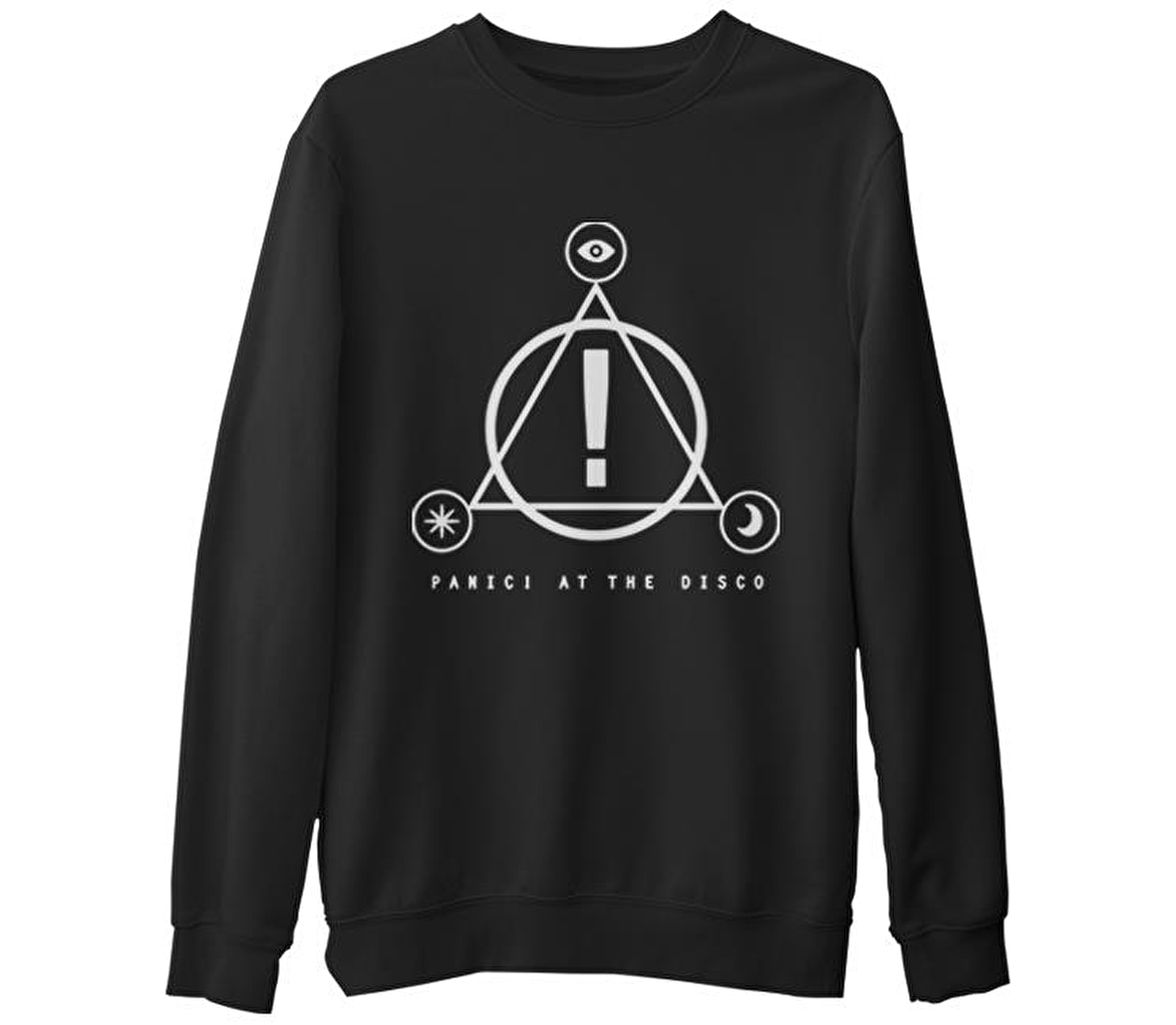Panic at the Disco! - Triangle Siyah Erkek Kalın Sweatshirt