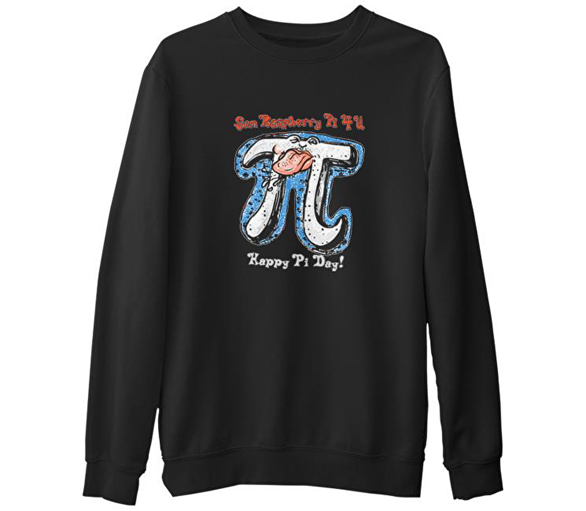 Matematik - Pi 6 Siyah Erkek Kalın Sweatshirt