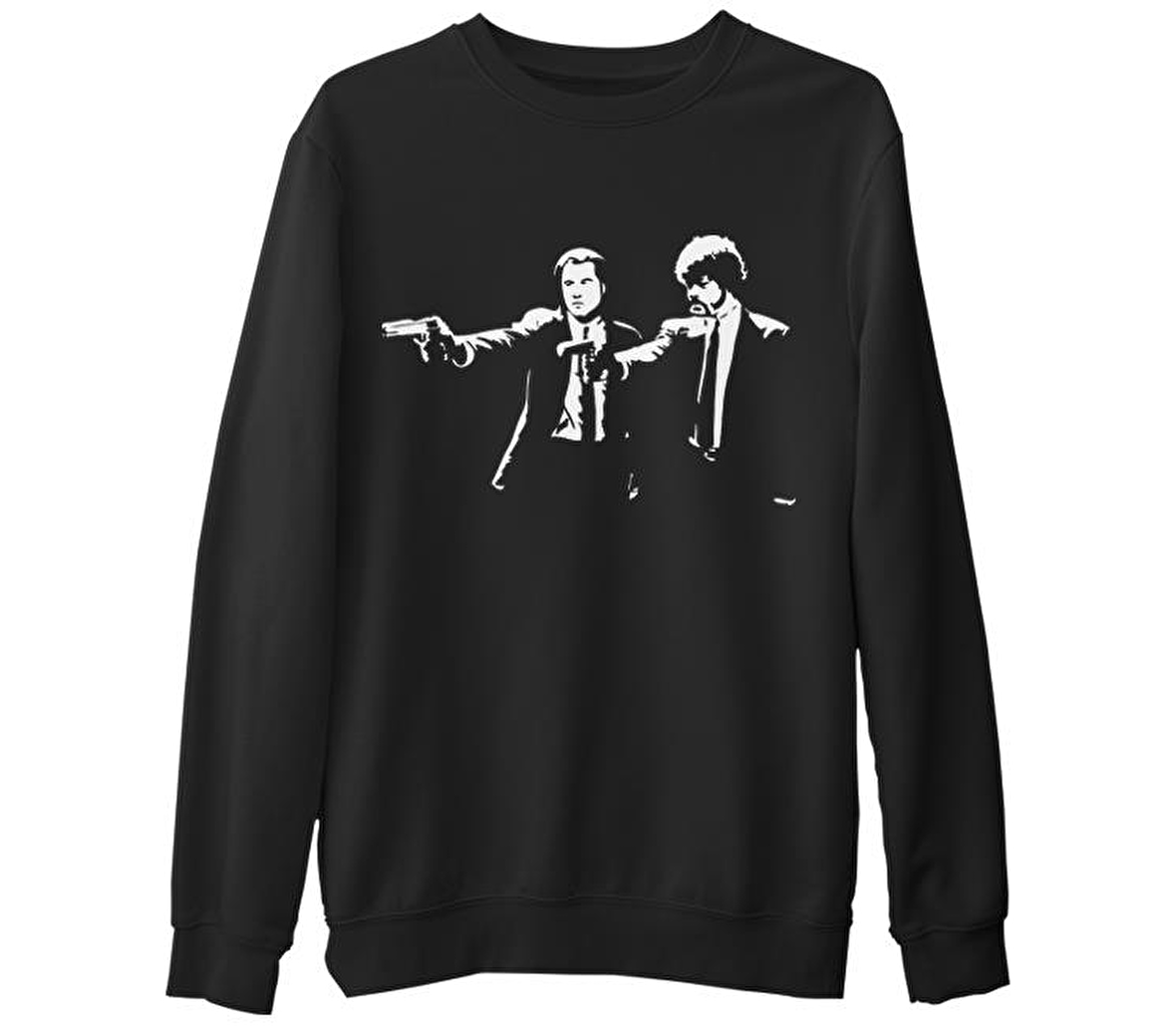 Pulp Fiction - That Scene Siyah Erkek Kalın Sweatshirt