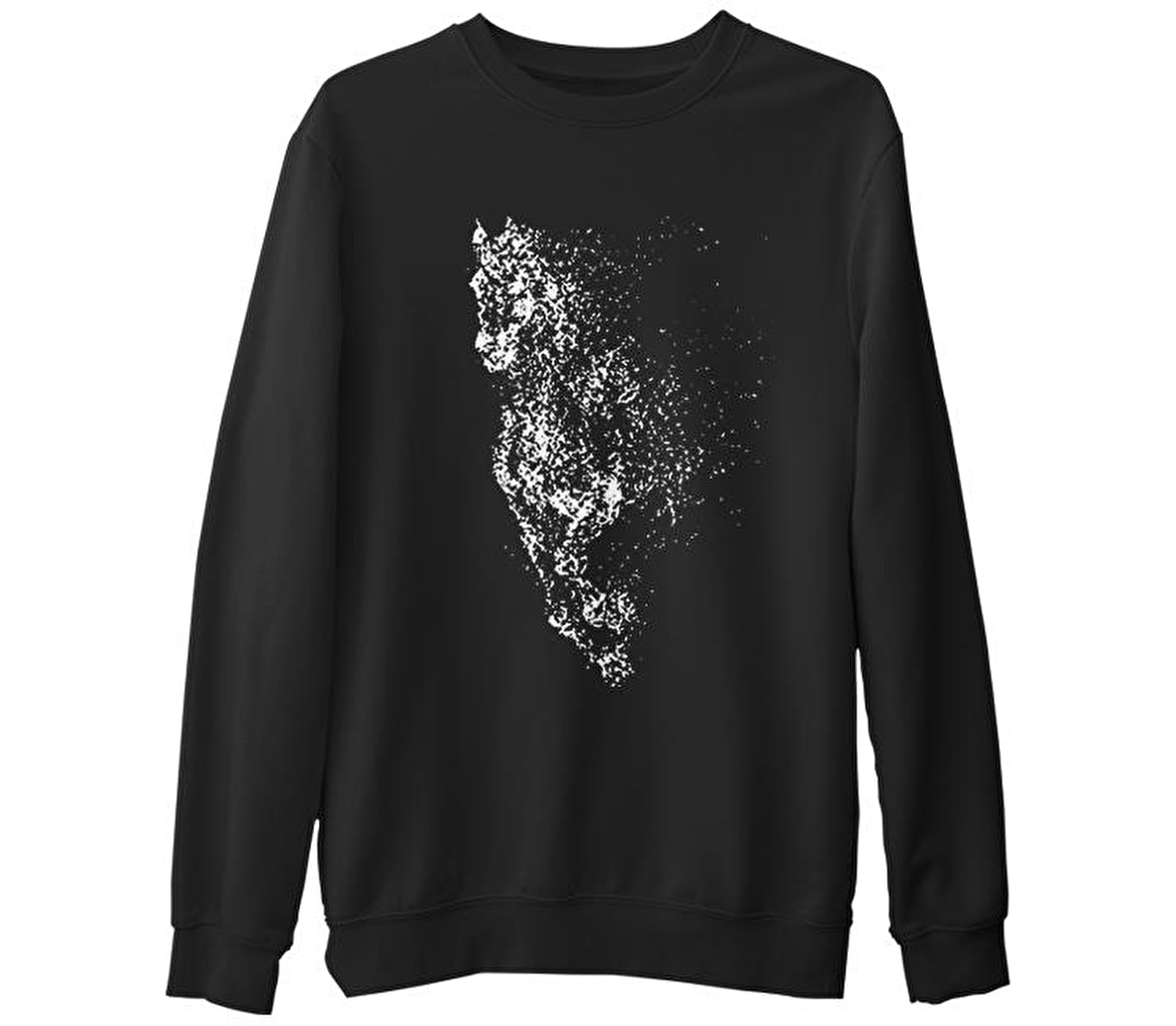 At 9 Siyah Erkek Kalın Sweatshirt