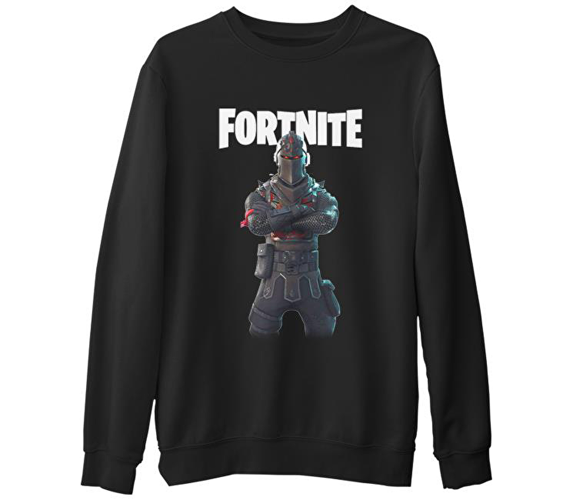 Fortnite - Chevalier Siyah Erkek Kalın Sweatshirt