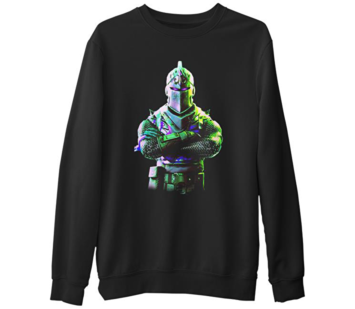 Fortnite - Chevalier 2 Siyah Erkek Kalın Sweatshirt