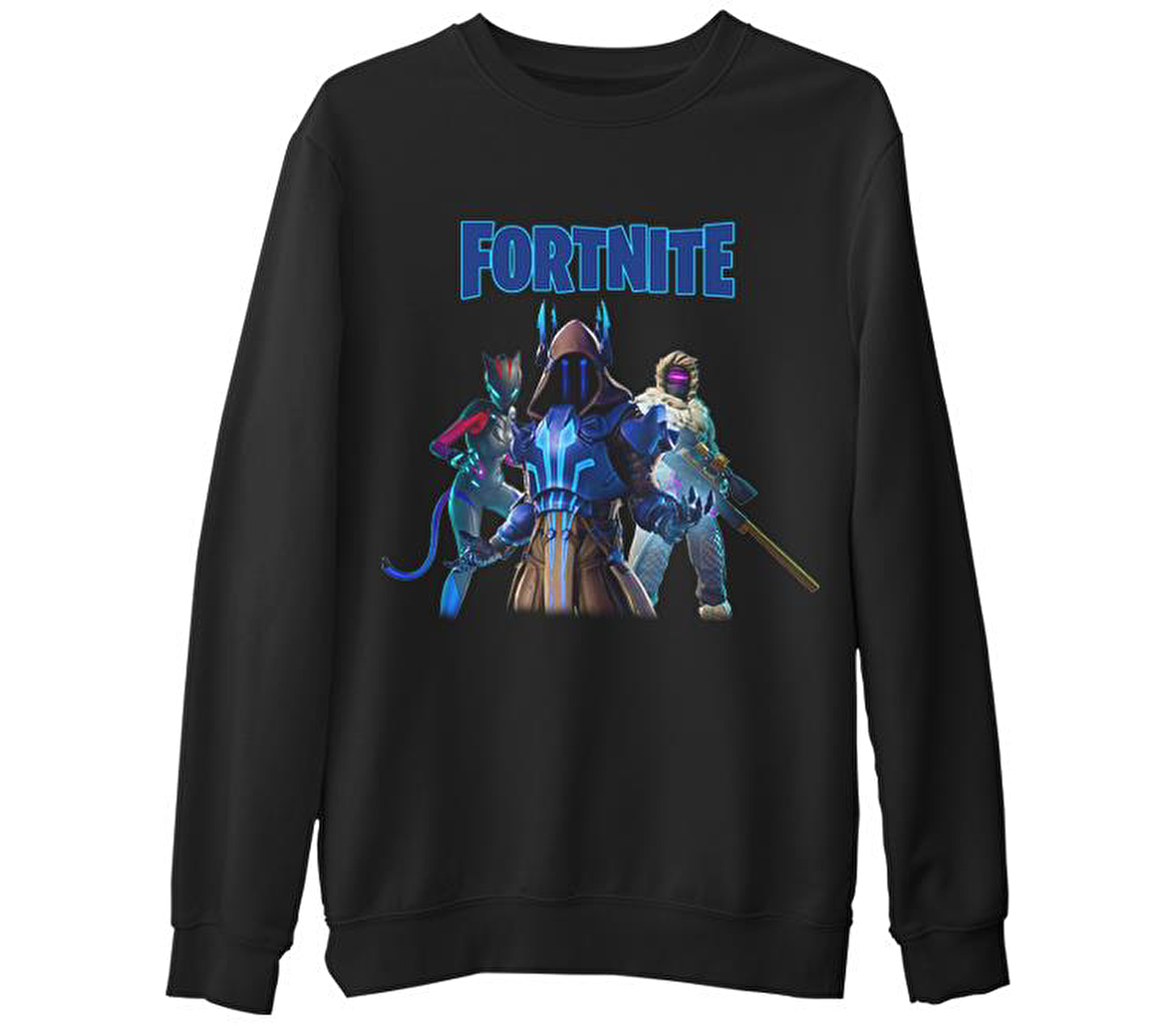 Fortnite - Ice King Siyah Erkek Kalın Sweatshirt