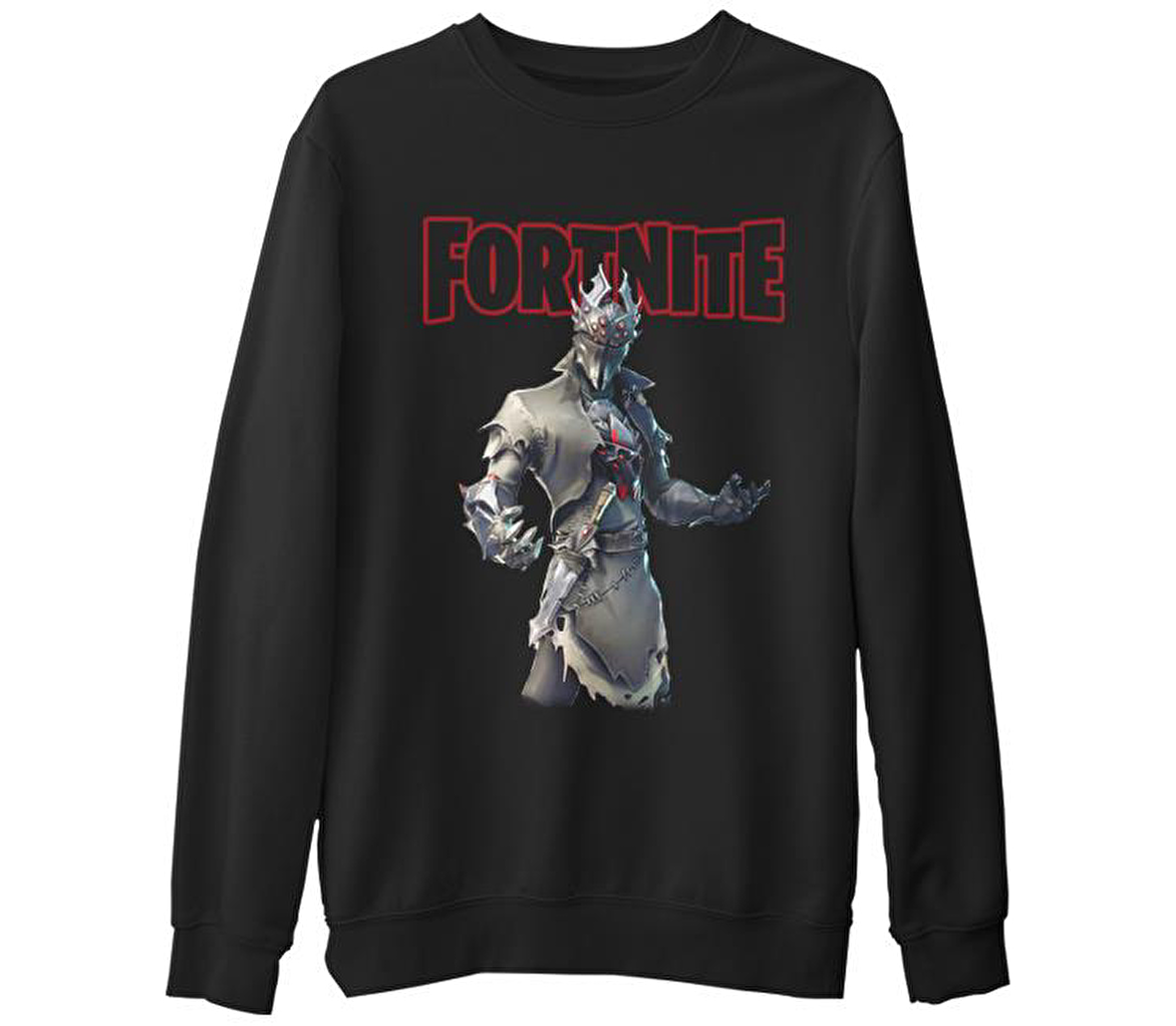 Fortnite - Spider Siyah Erkek Kalın Sweatshirt