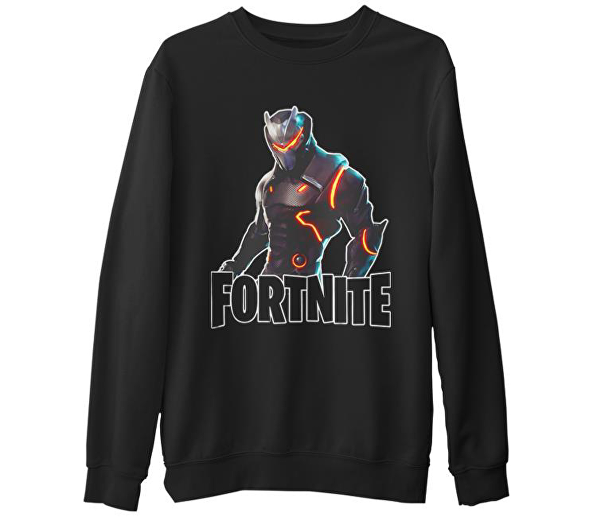 Fortnite - Omega Siyah Erkek Kalın Sweatshirt