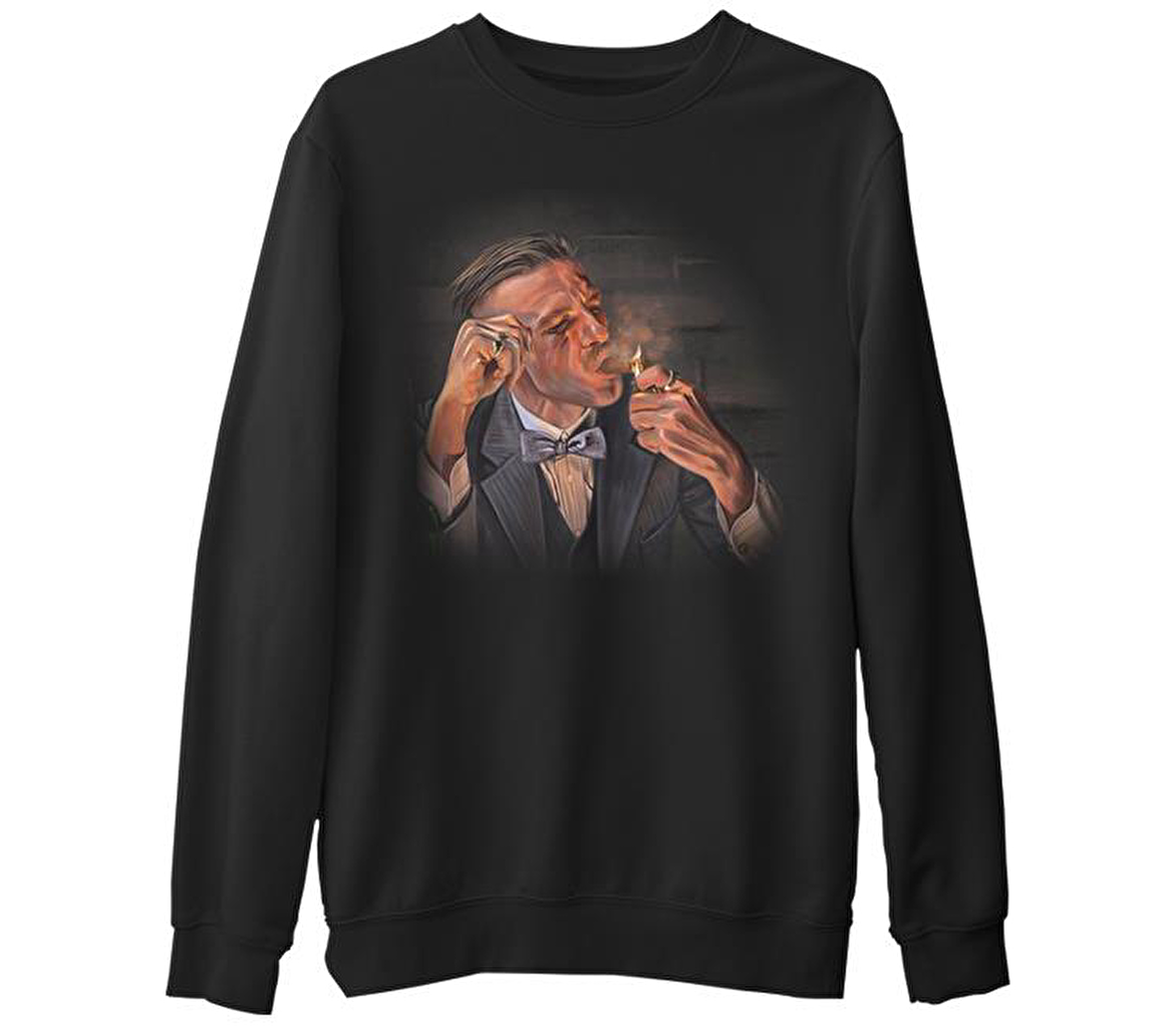 Peaky Blinders - Lit Siyah Erkek Kalın Sweatshirt