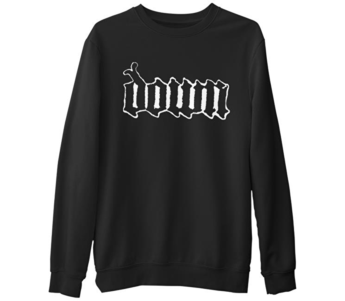 Down - Nola Siyah Erkek Kalın Sweatshirt