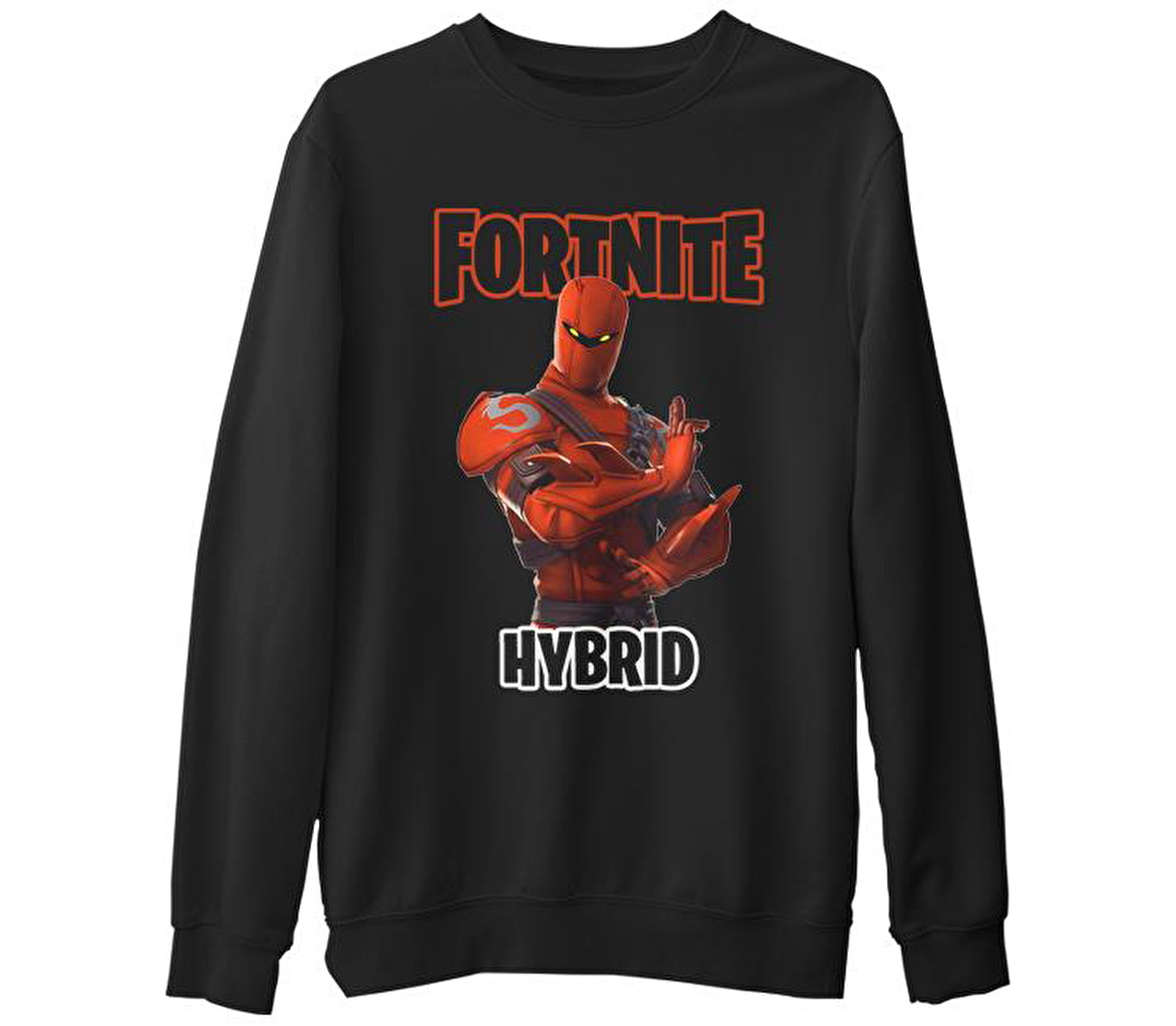 Fortnite - Hybrid Siyah Erkek Kalın Sweatshirt