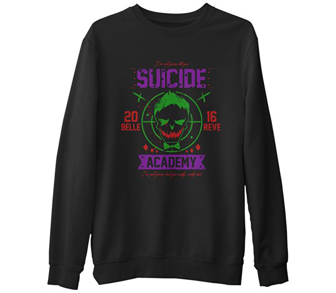 Suicide Squad - Academy Joker Siyah Erkek Kalın Sweatshirt