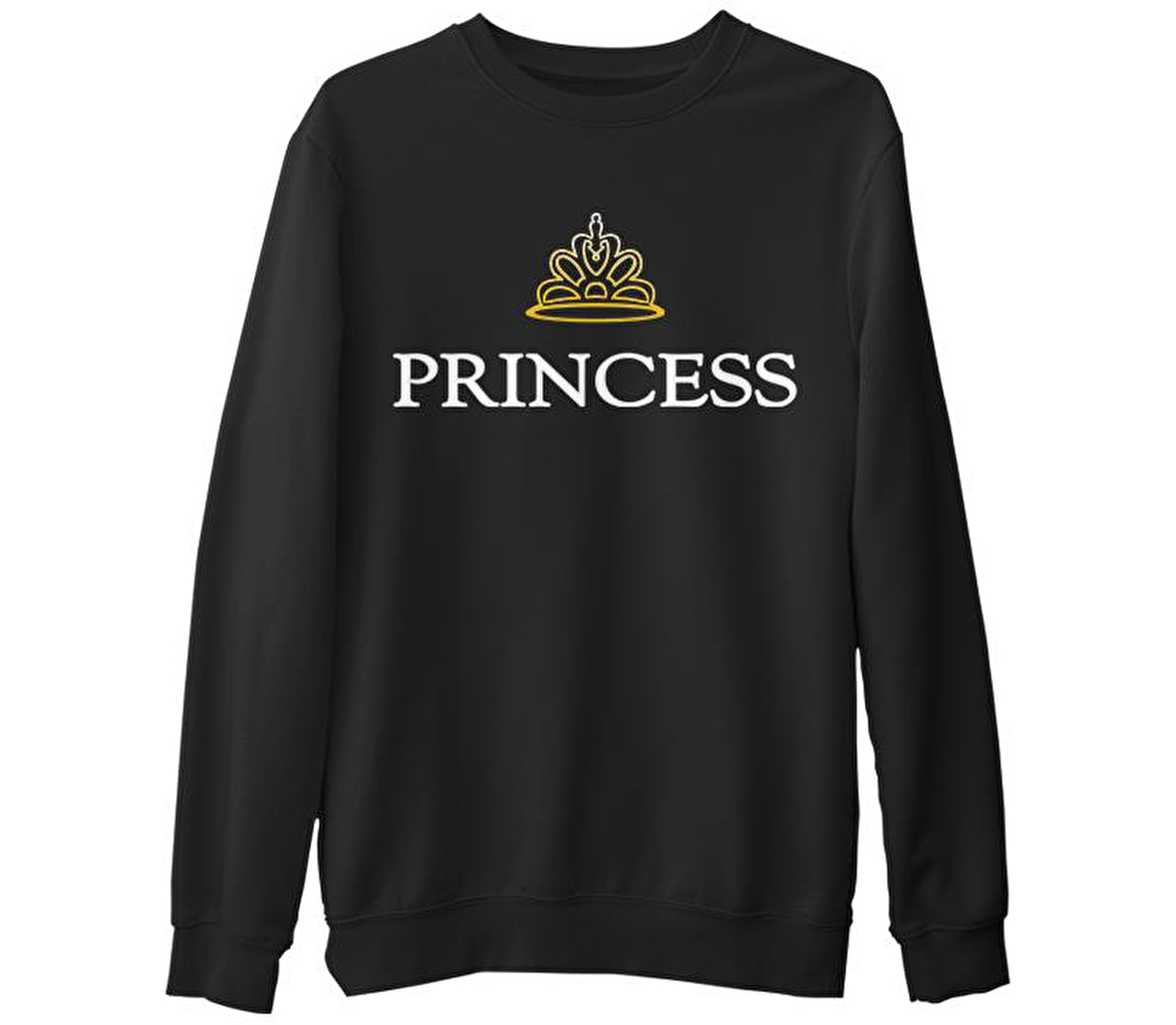 Princess Siyah Erkek Kalın Sweatshirt