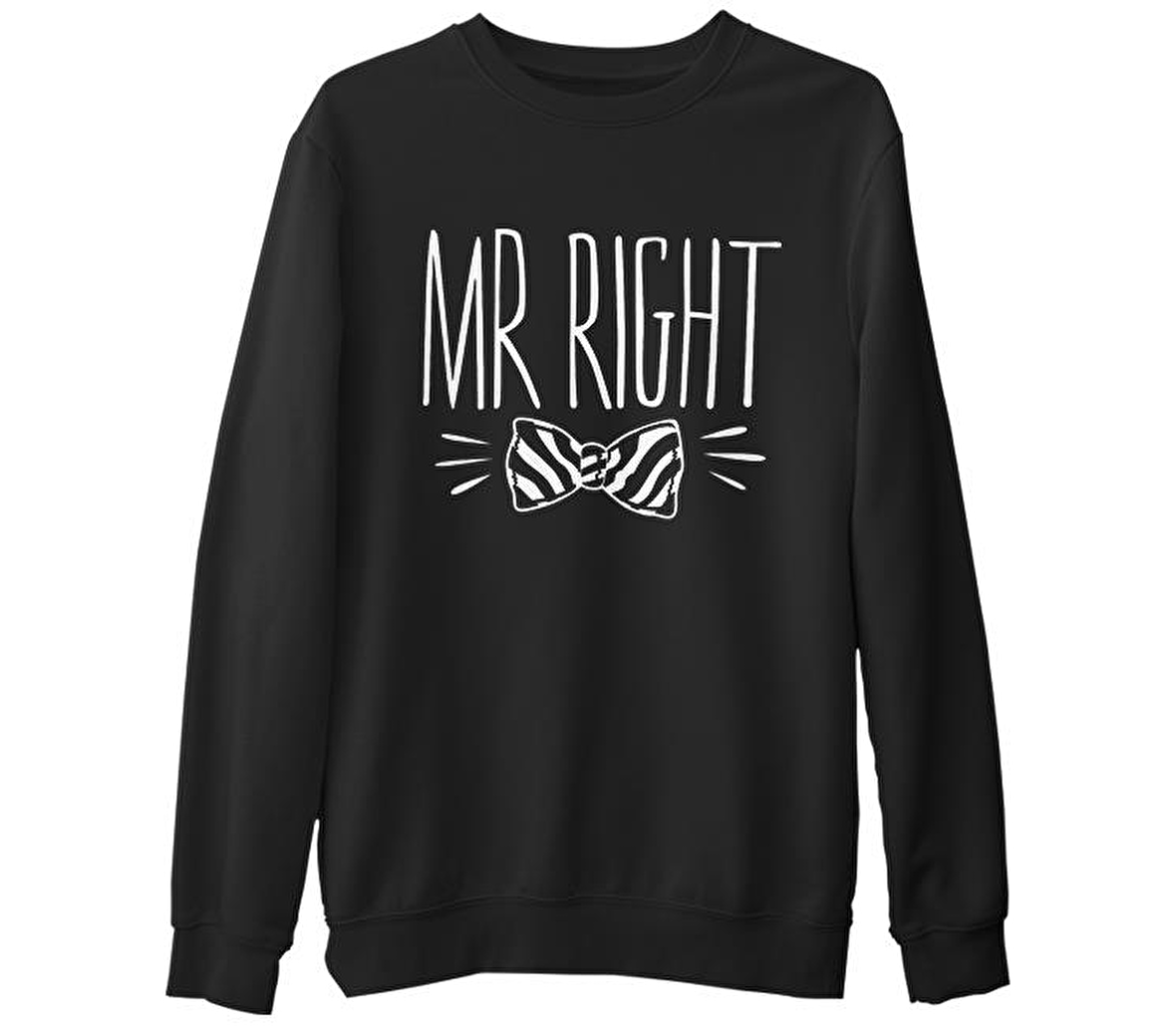 Mr. Right Papyon Siyah Erkek Kalın Sweatshirt