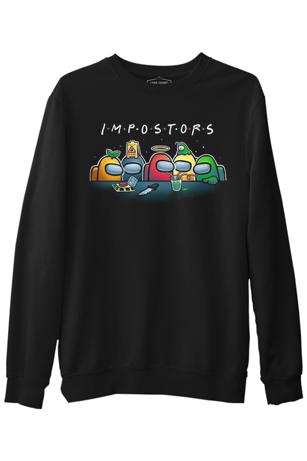 Among Us Impostors I Siyah Erkek Kalın Sweatshirt