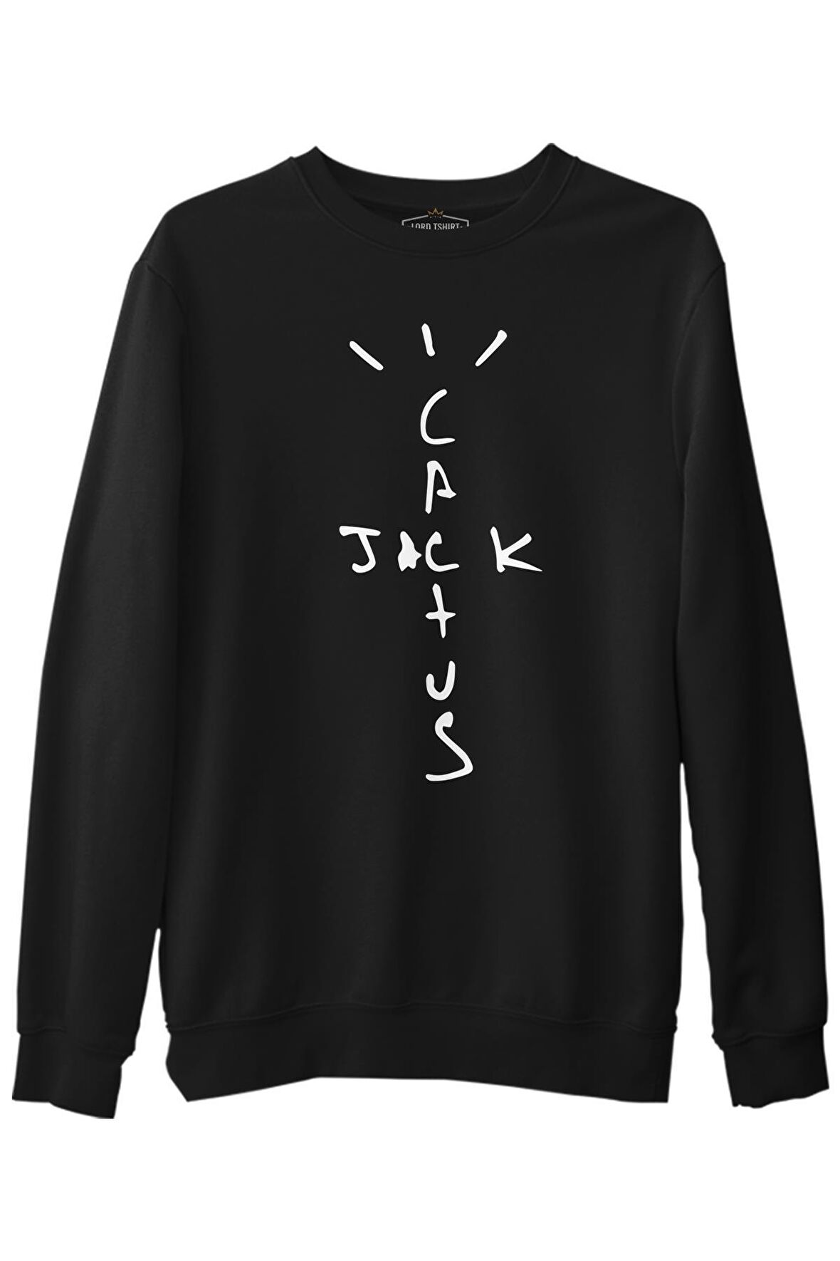 Travis Scott - Cactus Jack Siyah Erkek Kalın Sweatshirt