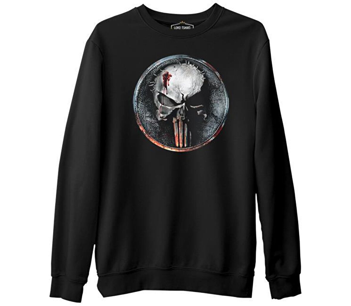 Punisher - Logo Shot Siyah Erkek Kalın Sweatshirt