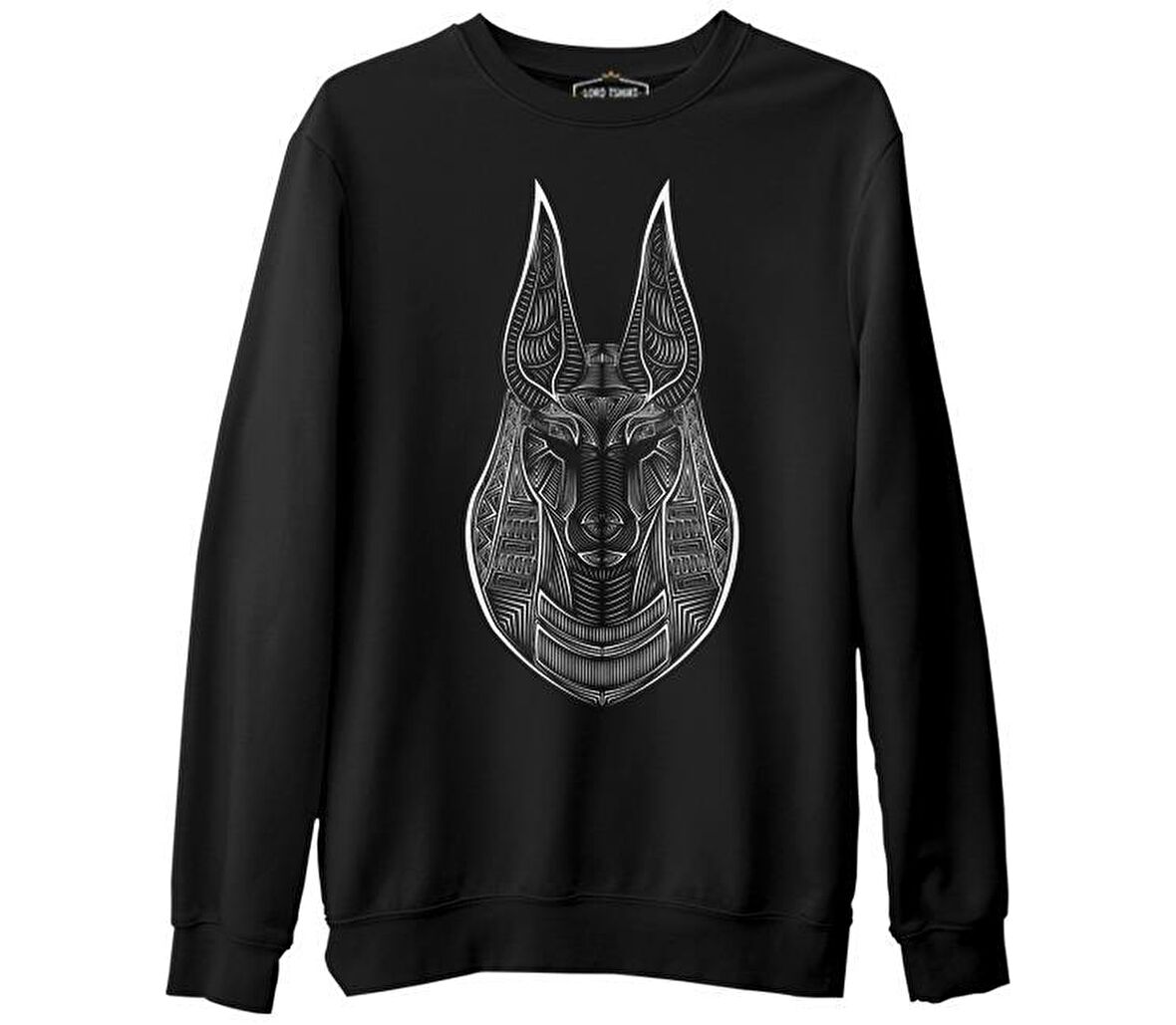 Anubis Siyah Erkek Kalın Sweatshirt