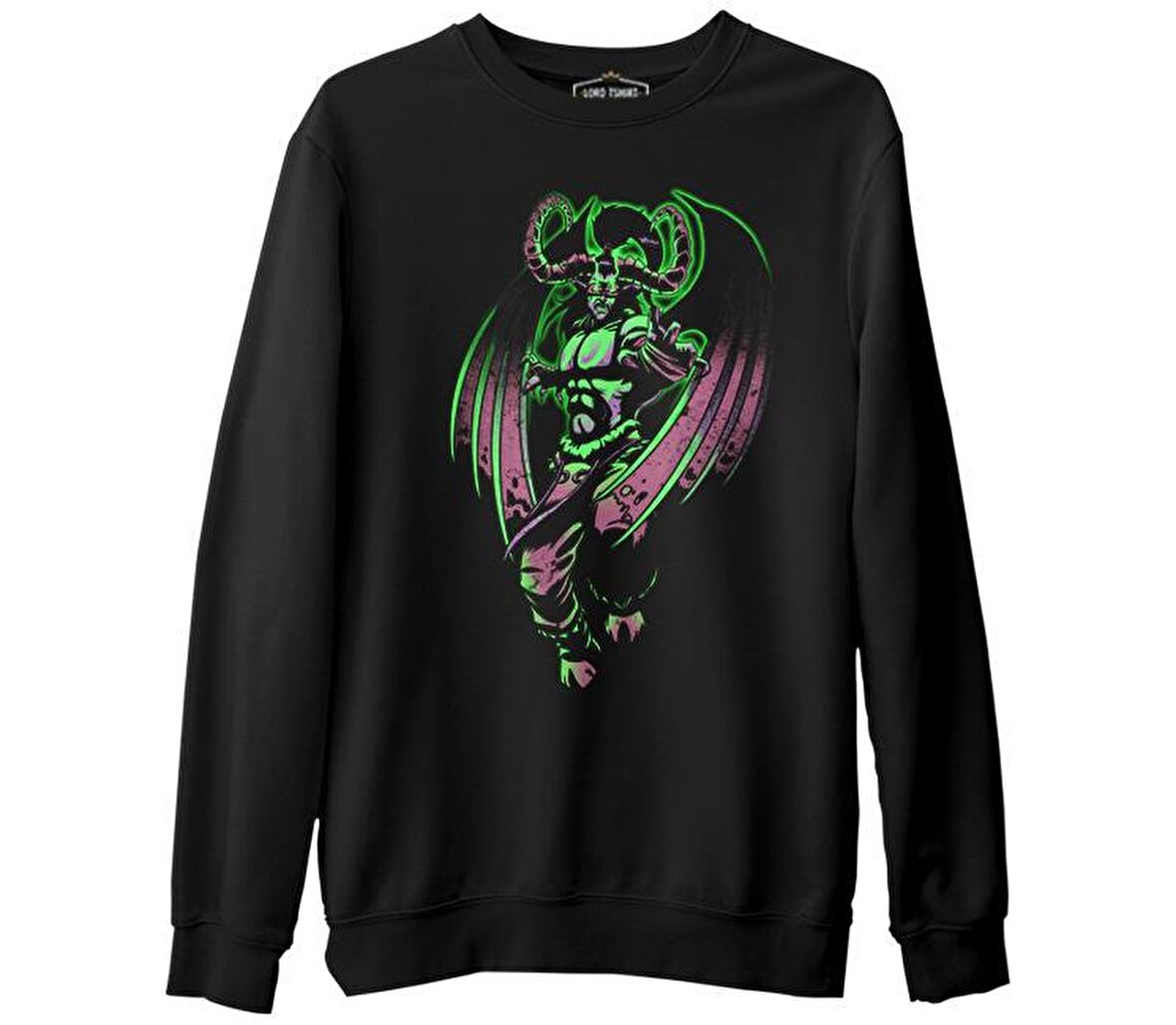 World of Warcraft Legion - Illidan Siyah Erkek Kalın Sweatshirt